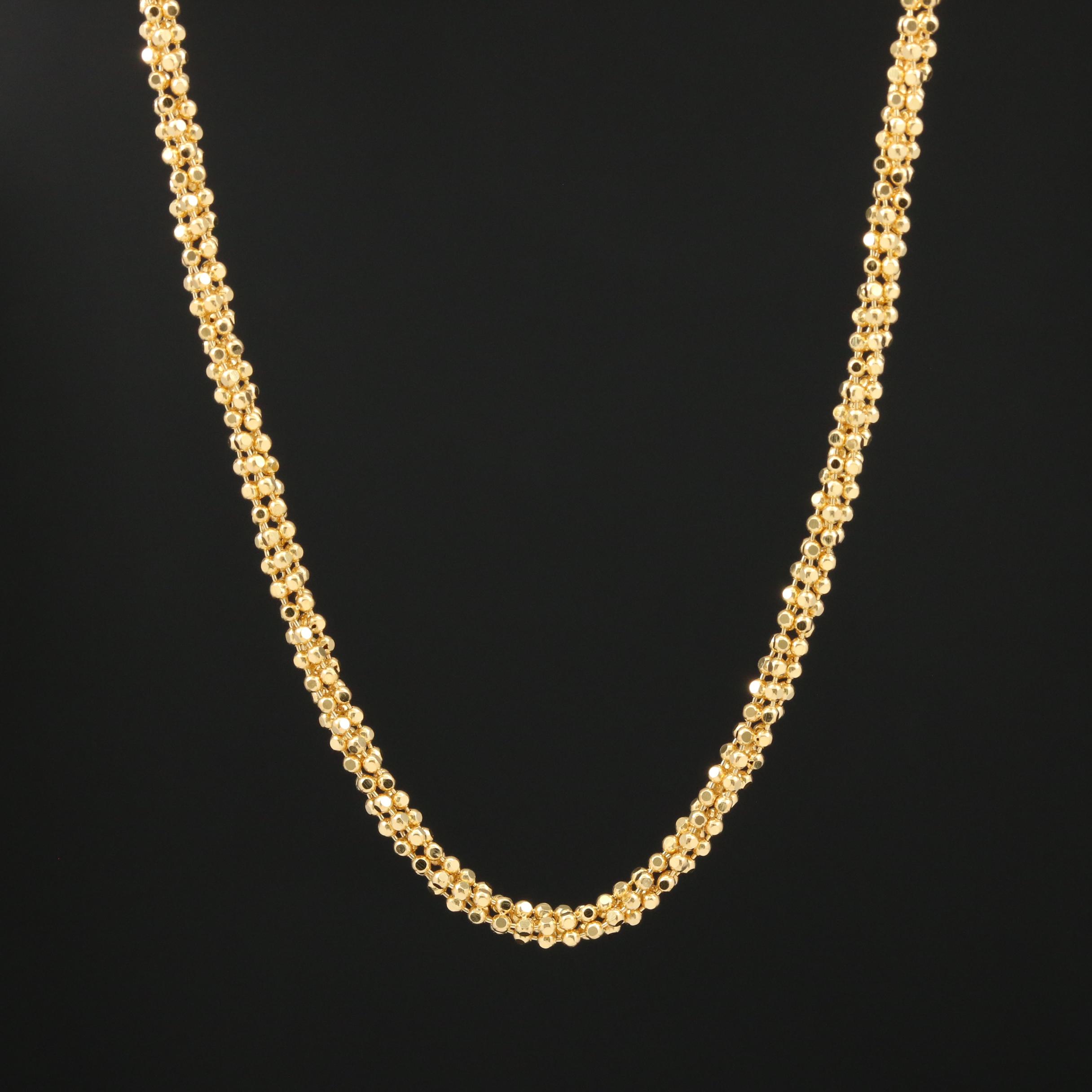 14K Popcorn Link Chain Necklace