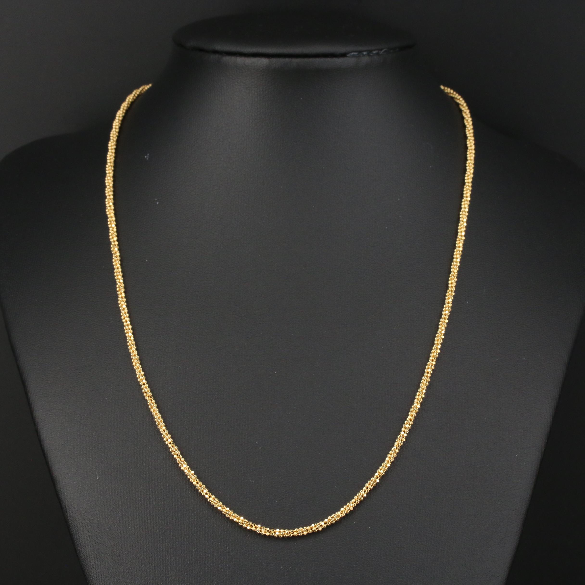 14K Popcorn Link Chain Necklace