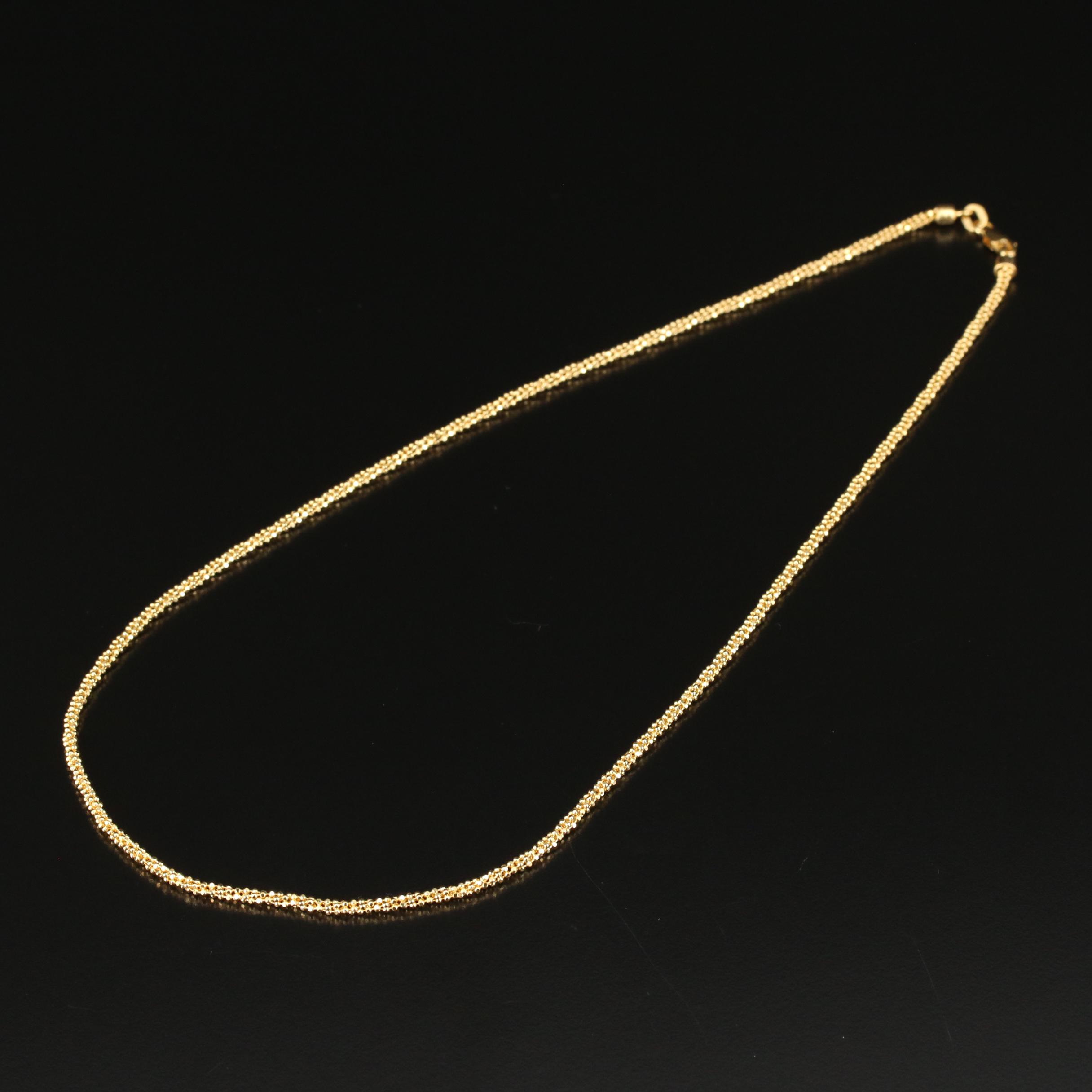 14K Popcorn Link Chain Necklace