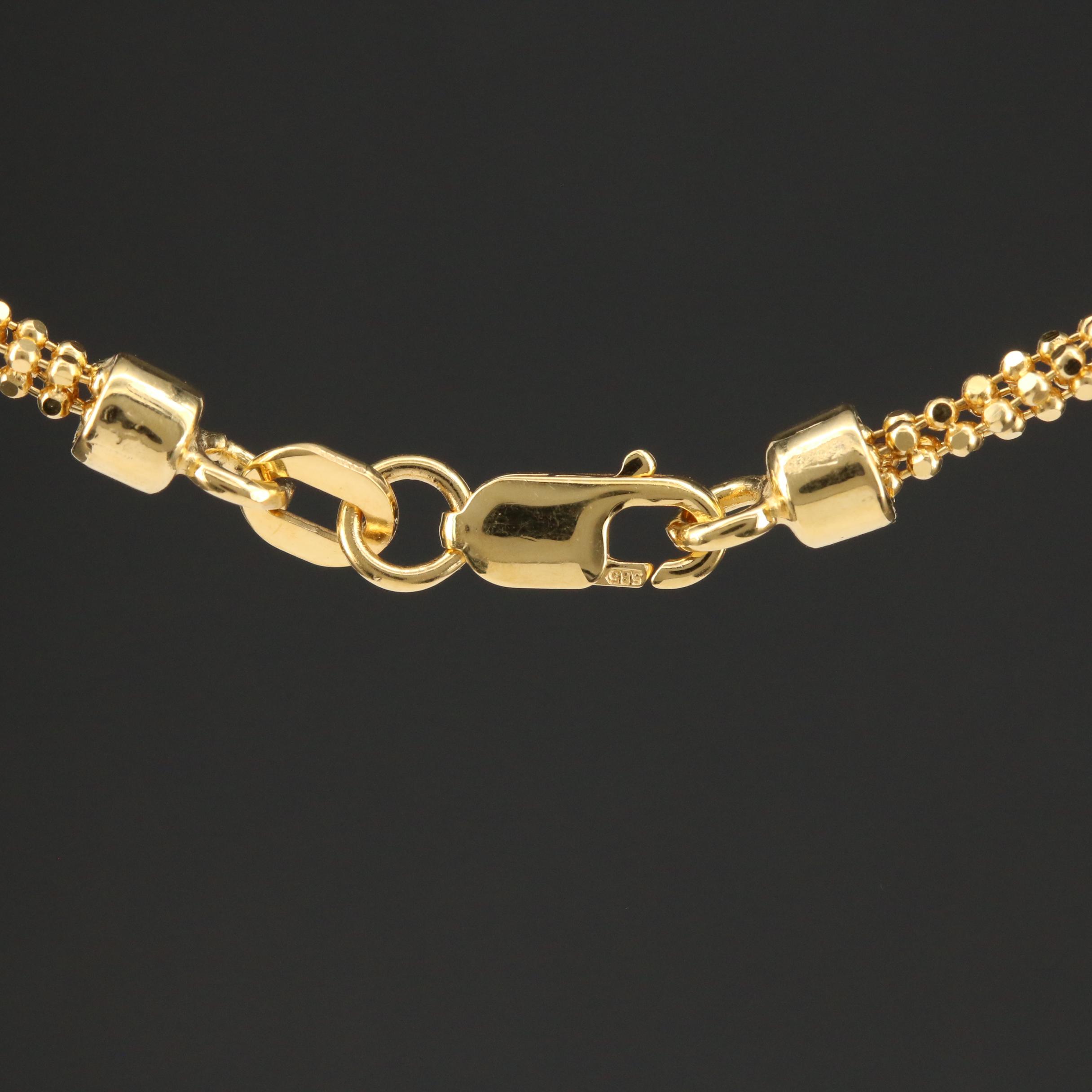 14K Popcorn Link Chain Necklace