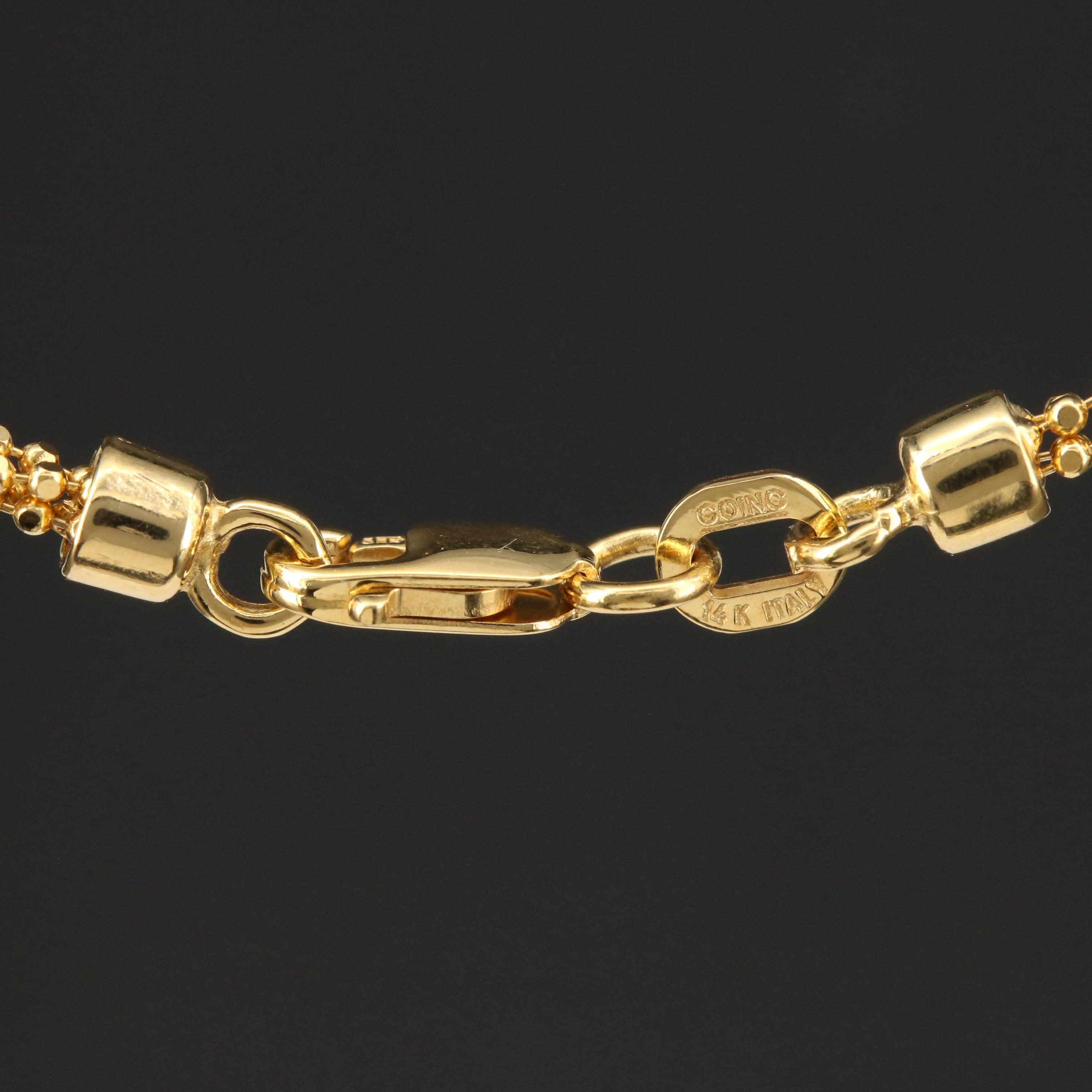 14K Popcorn Link Chain Necklace