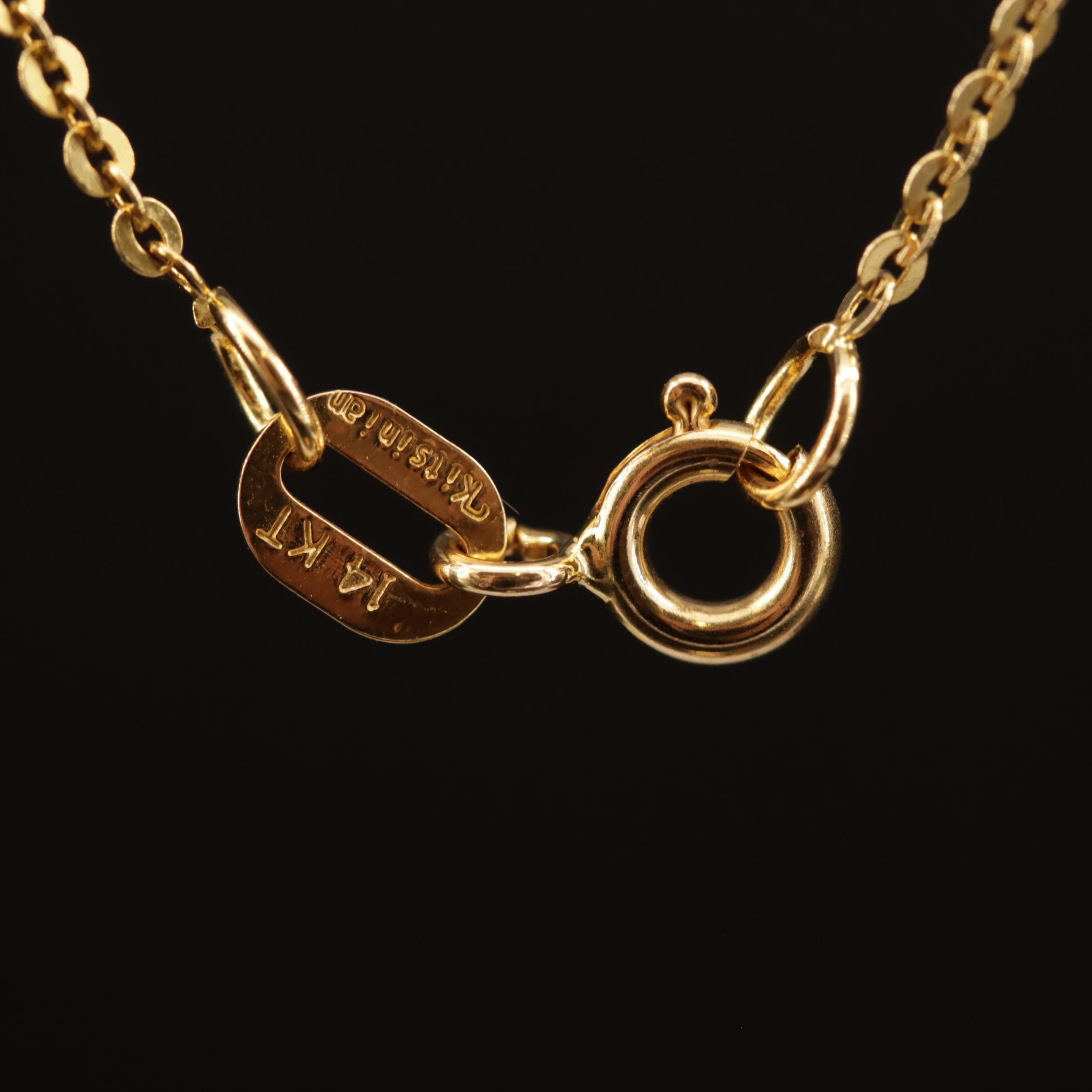 14K Diamond "B" Pendant Necklace