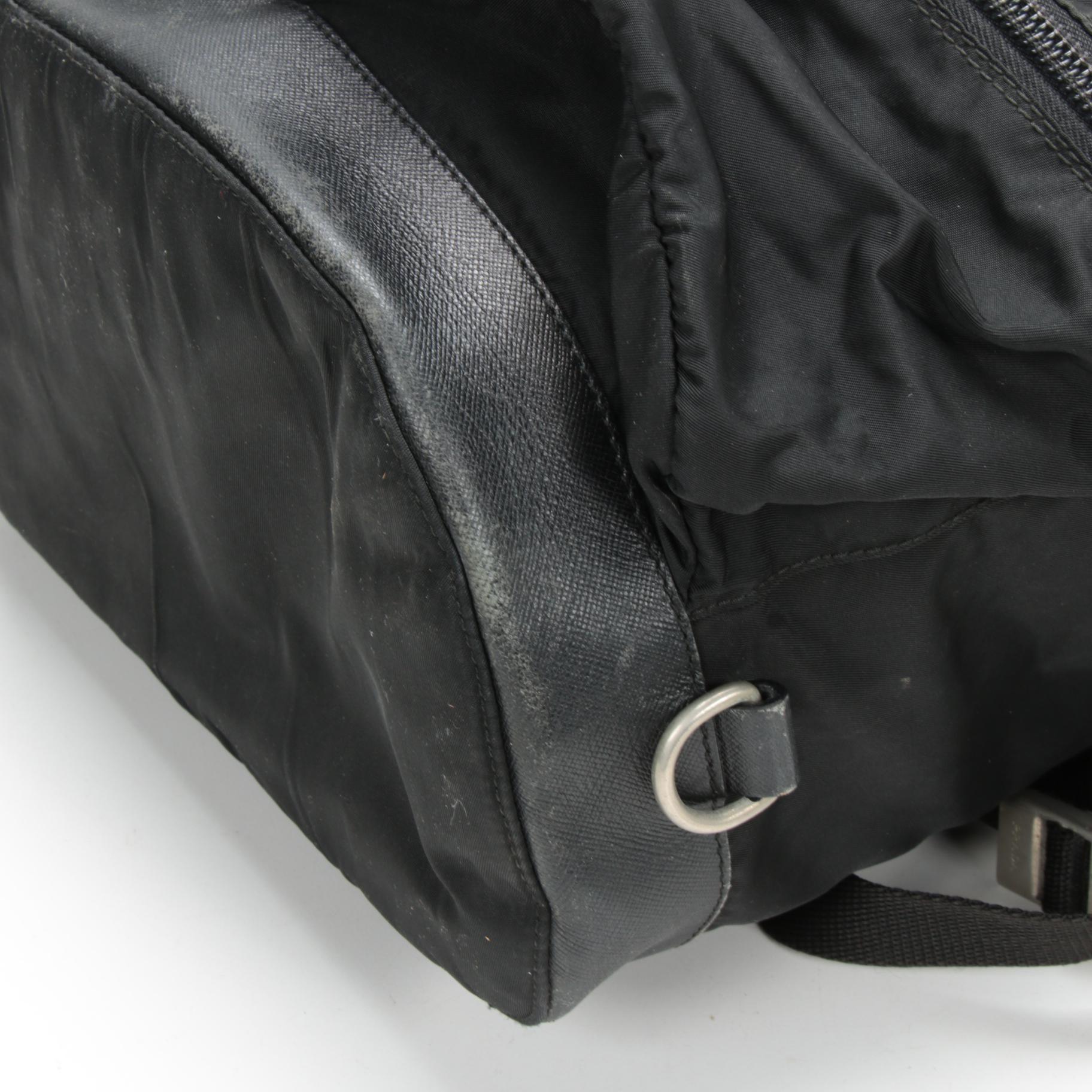 Prada Backpack in Black Tessuto Nylon with Saffiano Leather Trim