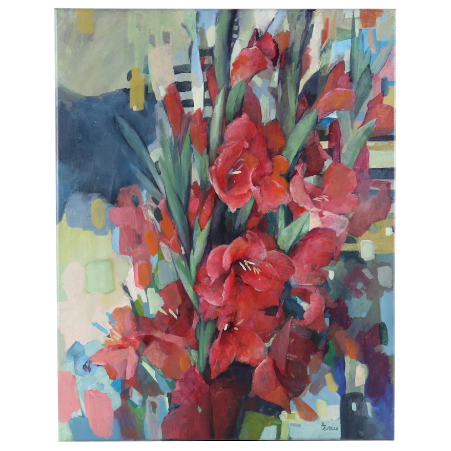 Alexandra Zecevic Acrylic Painting "Gladiolus", 2020