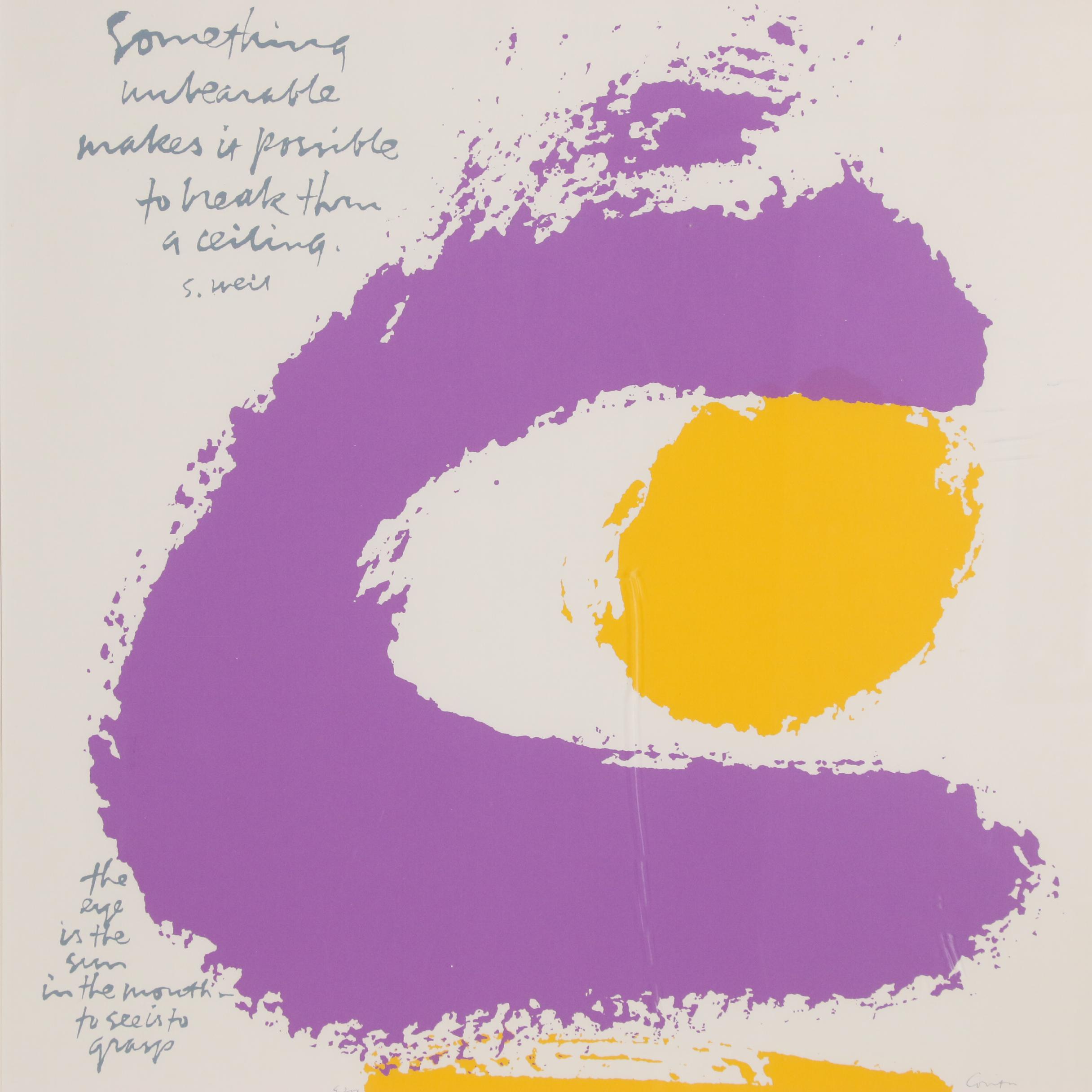 Sister Mary Corita Kent Serigraph "The Eye in the Sun"