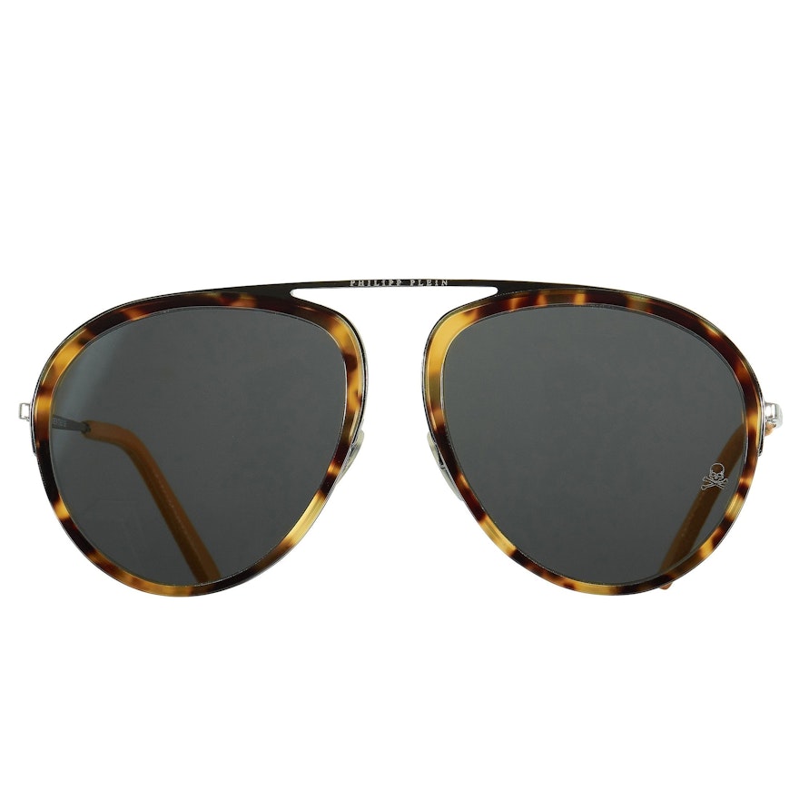 Philipp Plein Records Original Black and Tortoiseshell Style Sunglasses