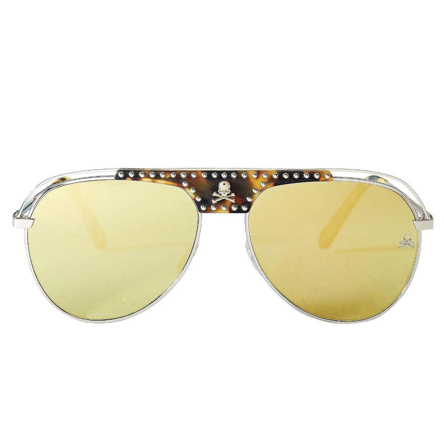 Philipp Plein Charlie Studded Gold Sunglasses
