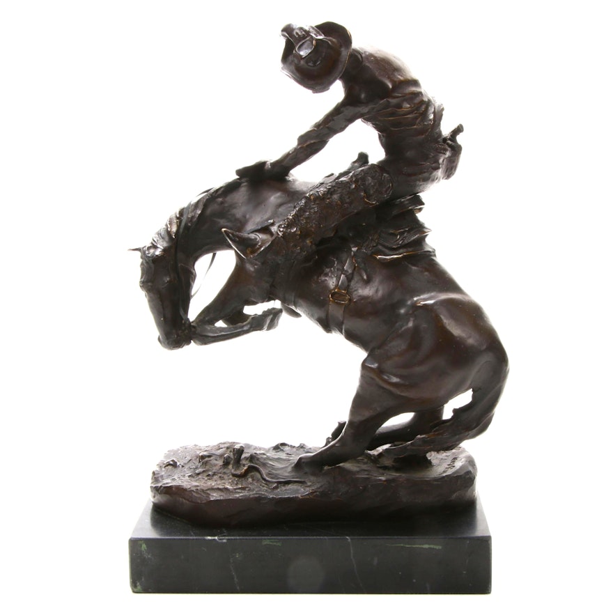 Bronze Sculpture After Frederic Remington "Rattlesnake"