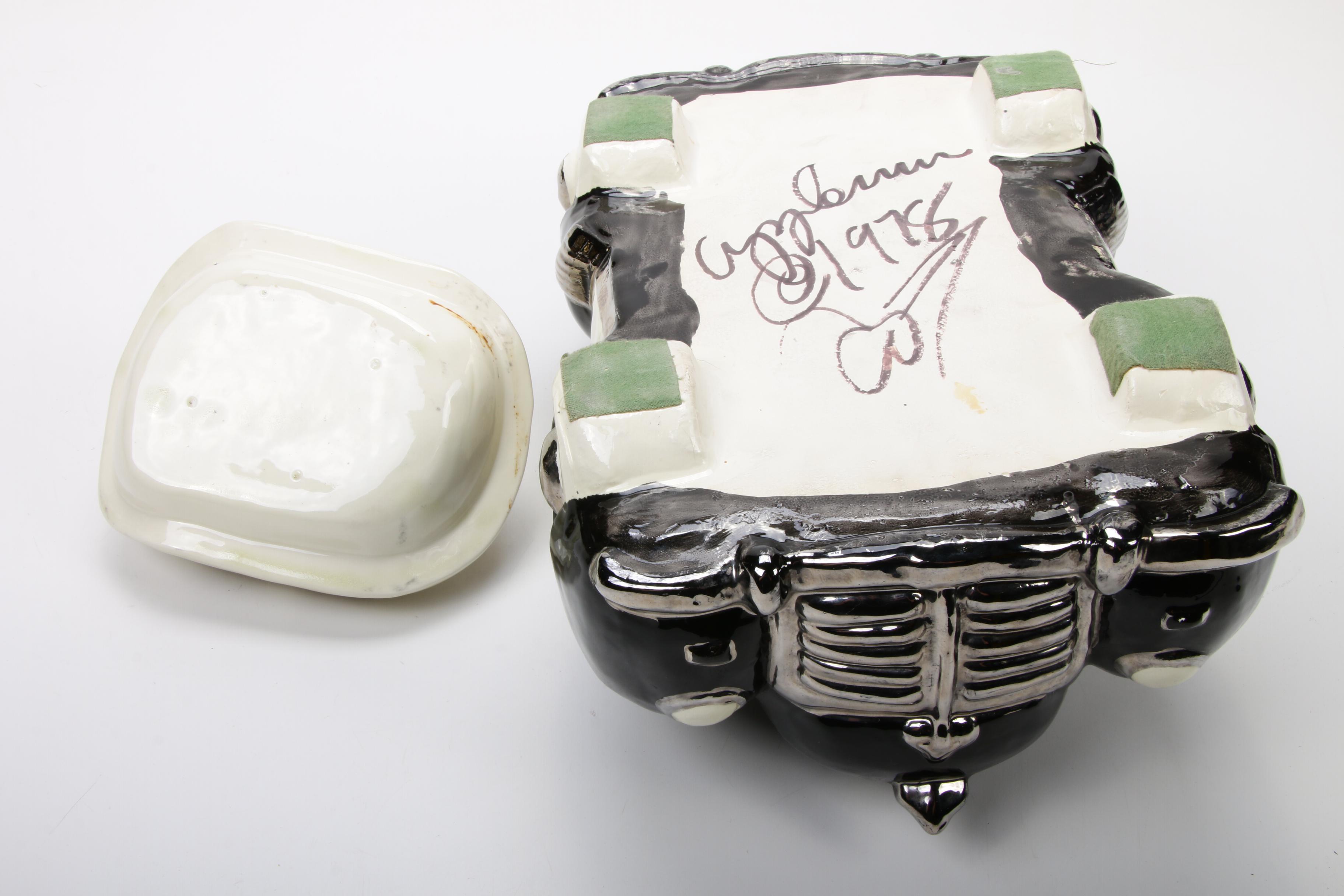 Glenn Appleman Hand-Painted Ceramic Police Patrol Car Cookie Jar, 1978