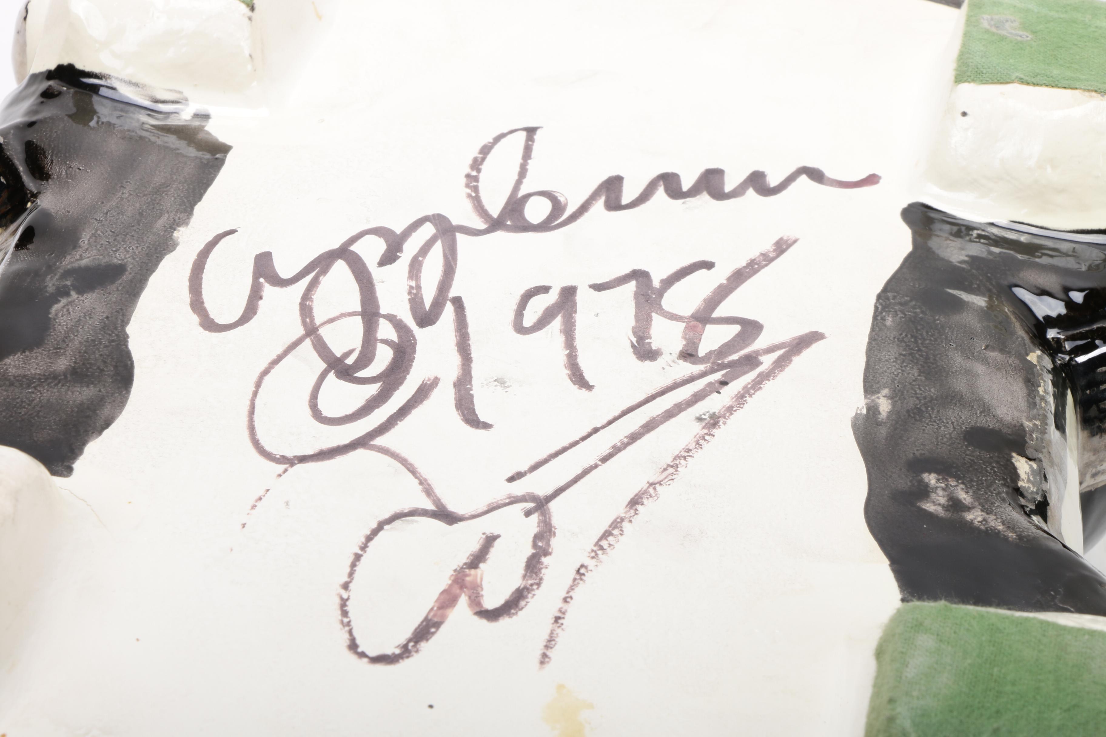 Glenn Appleman Hand-Painted Ceramic Police Patrol Car Cookie Jar, 1978