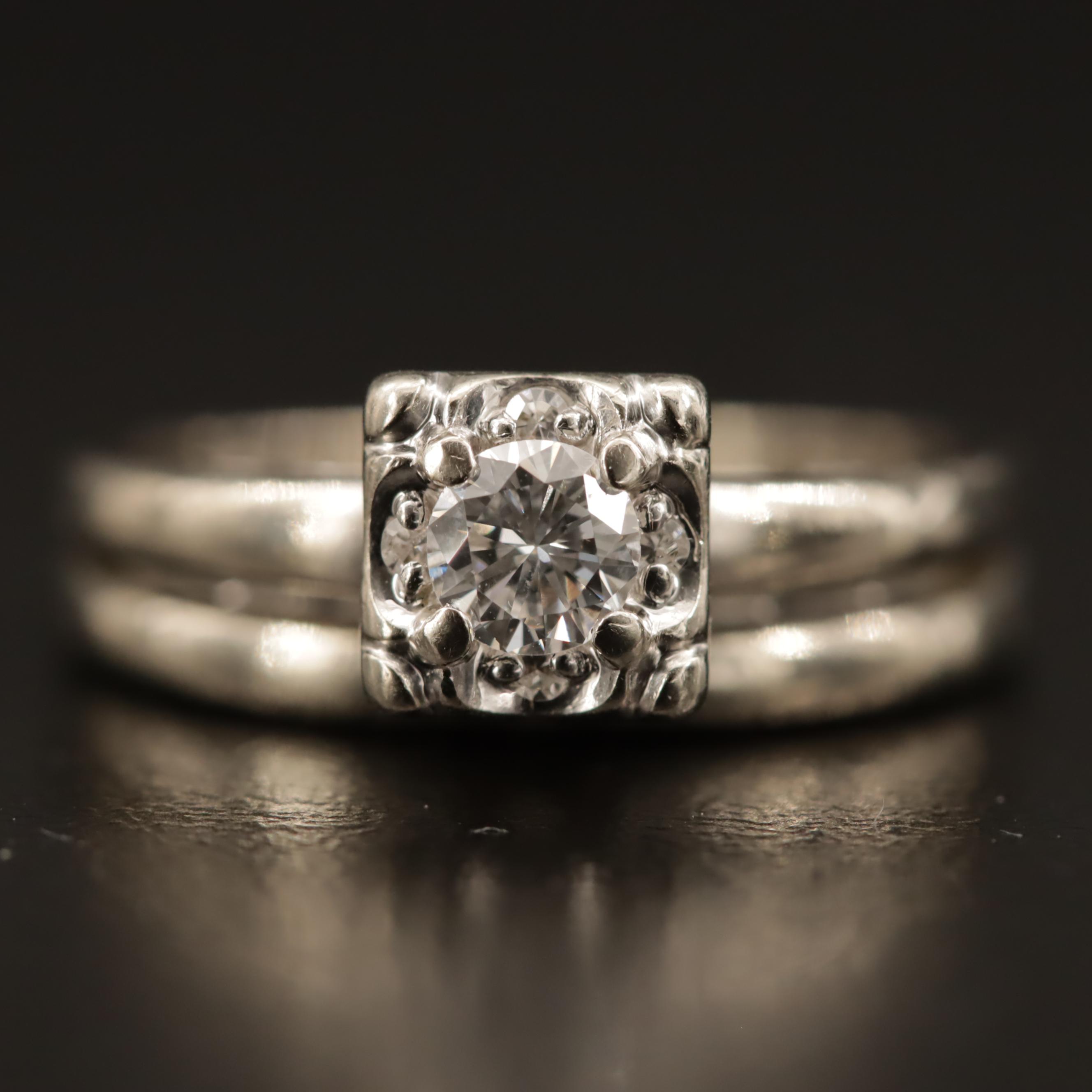 Vintage 14K Diamond Ring Set