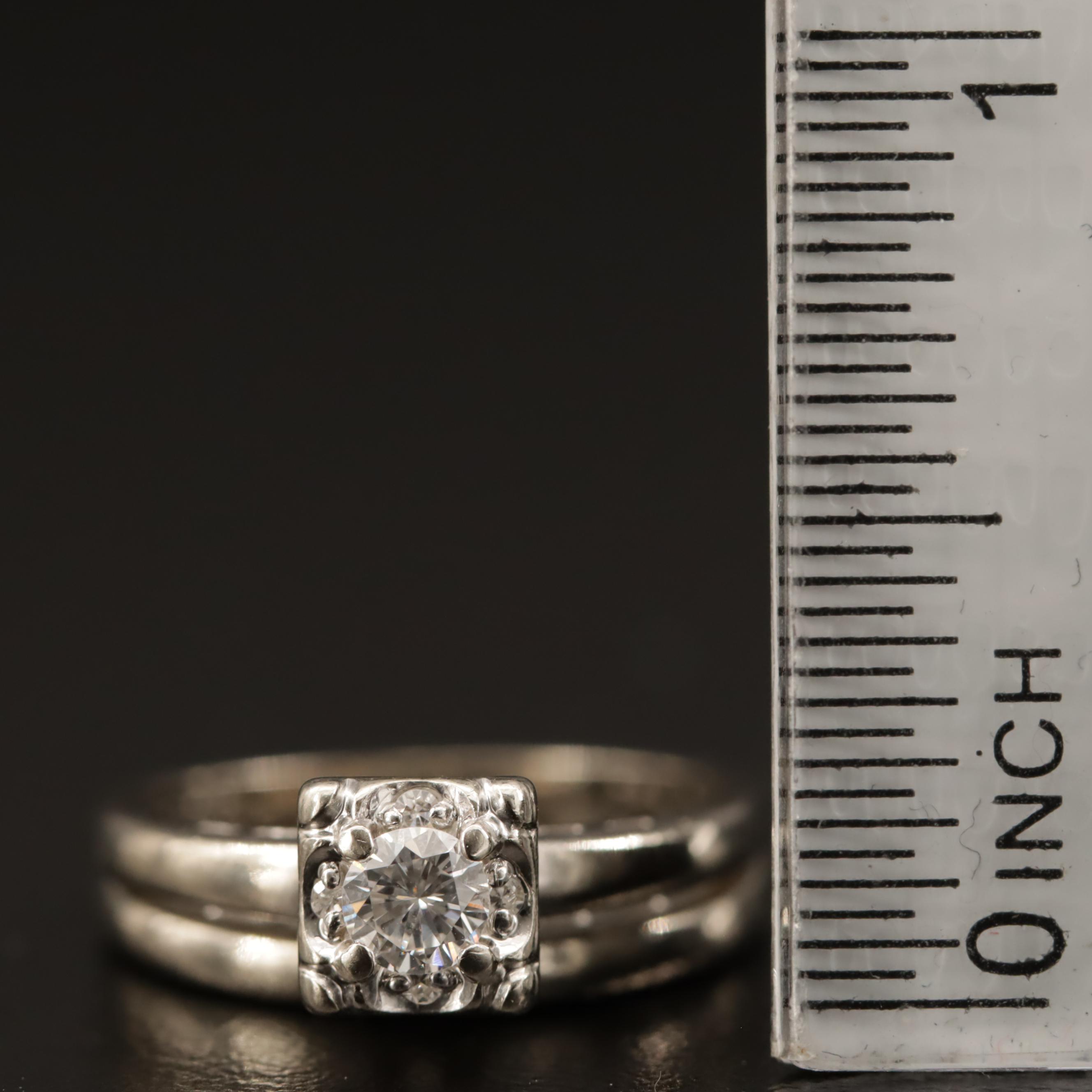 Vintage 14K Diamond Ring Set