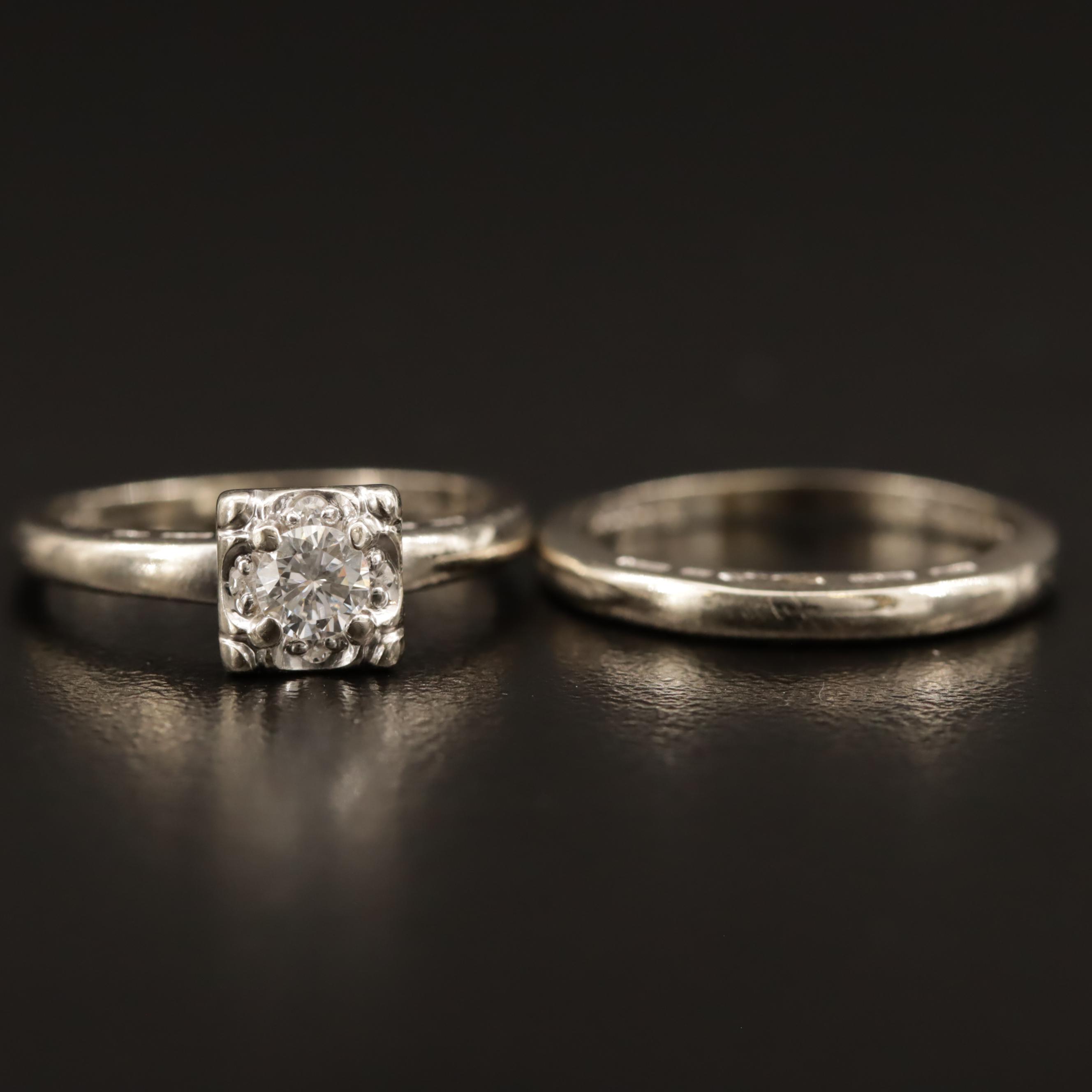 Vintage 14K Diamond Ring Set