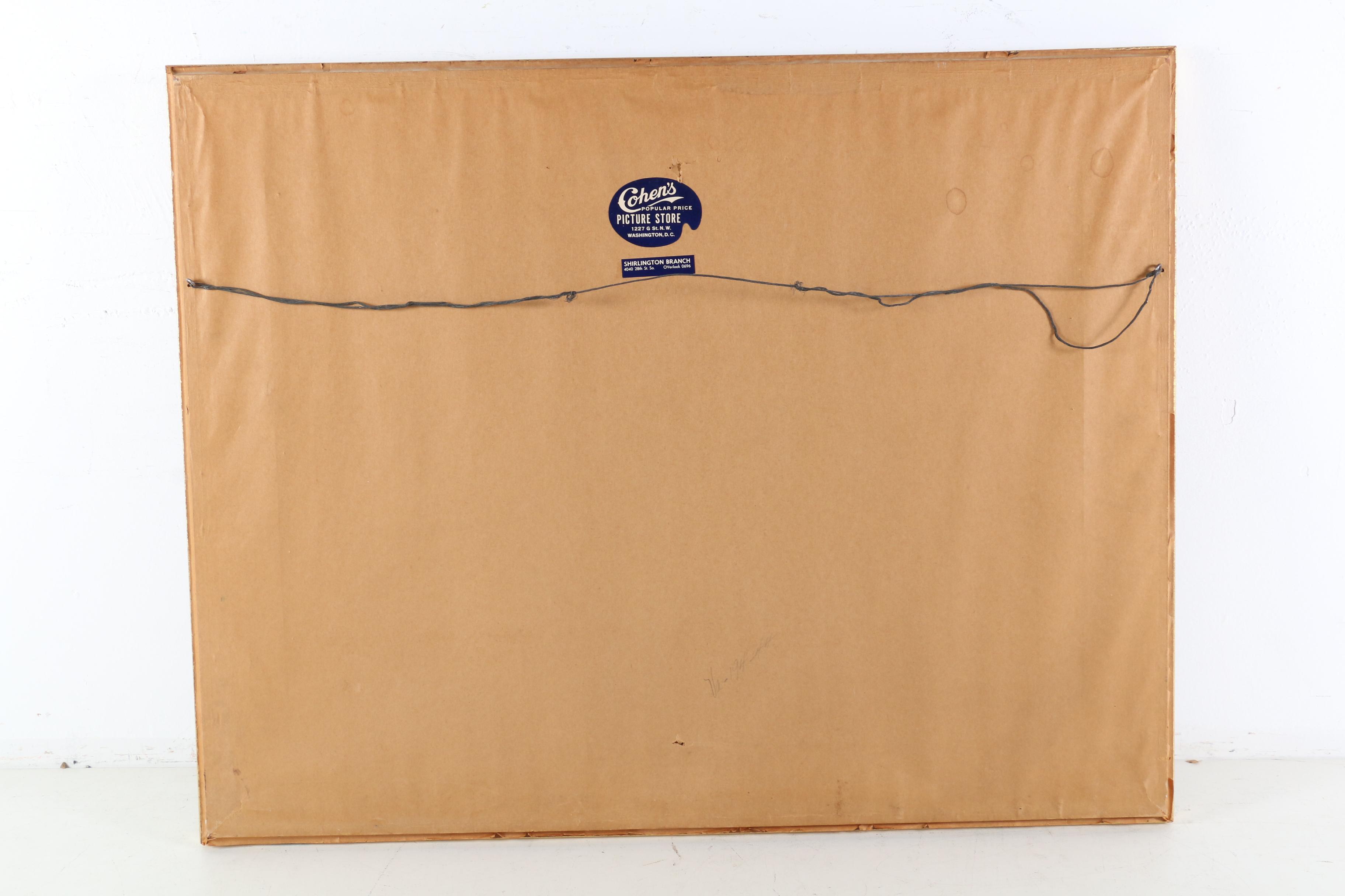 Othello Michetti Watercolor Painting of Forest Creek Landscape with Bridge