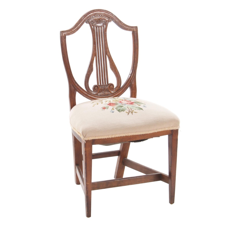 Hepplewhite Shield-Back Side Chair in Elm, Circa 1800