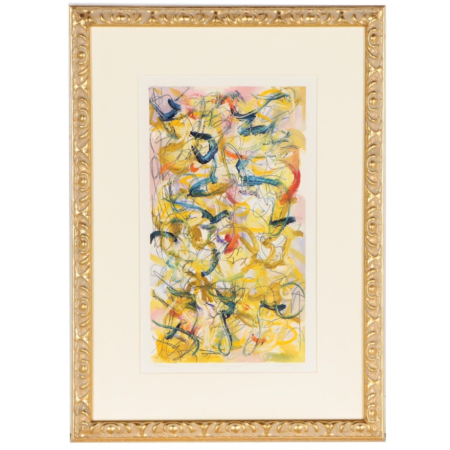 Thomas Hieronymous Towhey Abstract Oil Painting "Lobster Lobotomy"