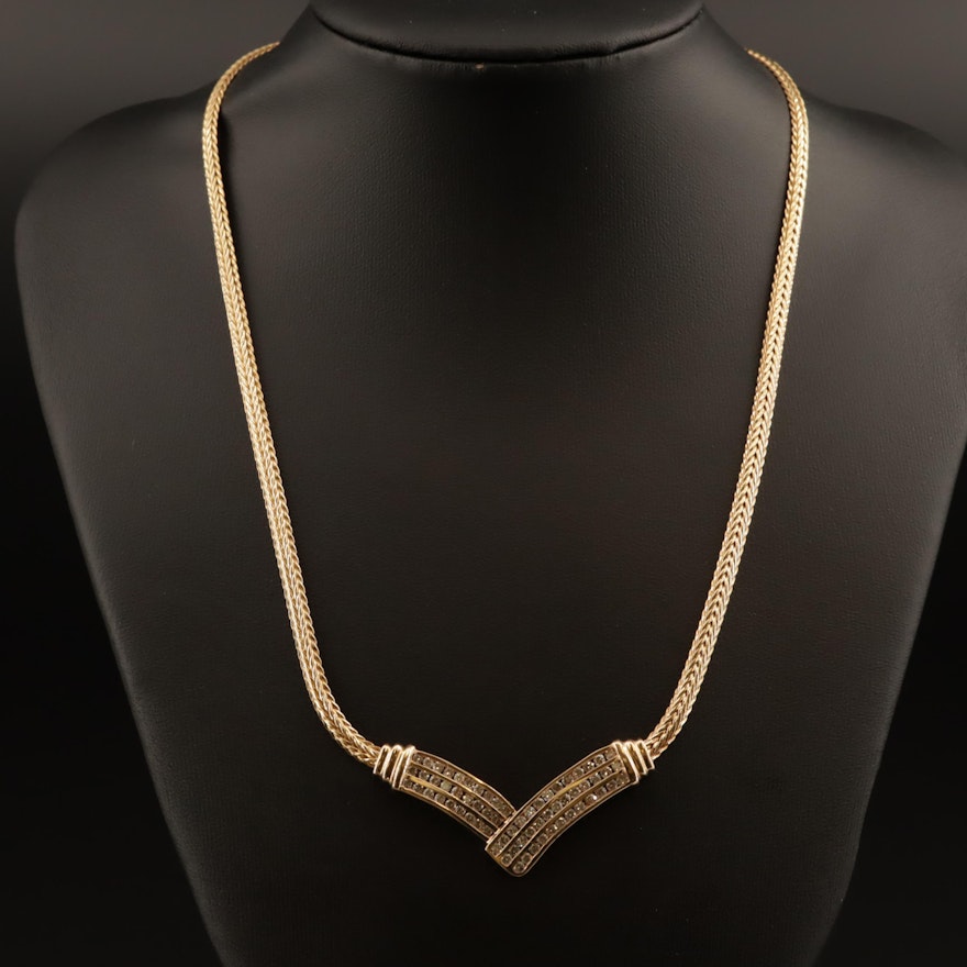 14K 2.00 CTW Diamond Chevron Necklace