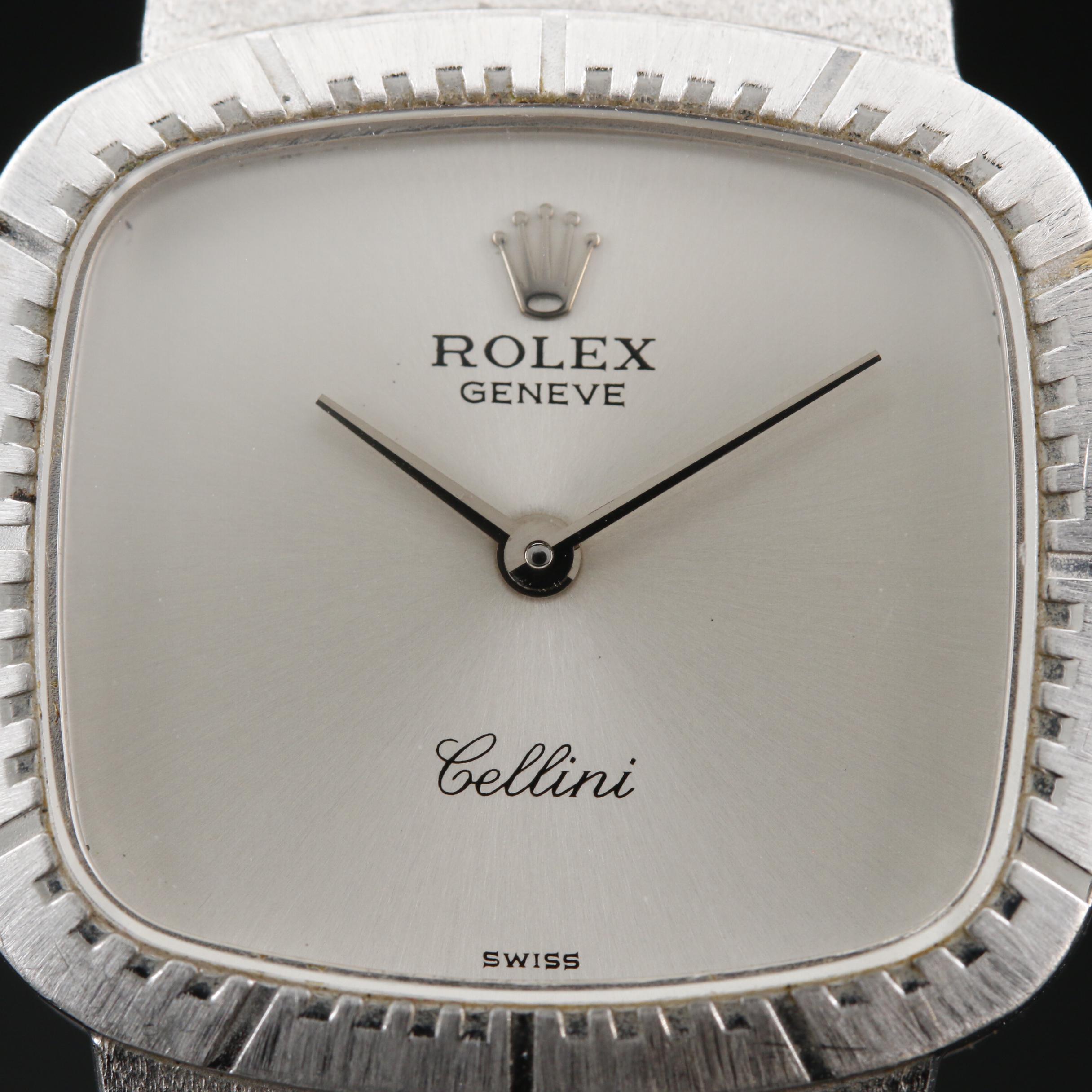 Rolex Cellini 18K White Gold Stem Wind Watch, Circa 1975