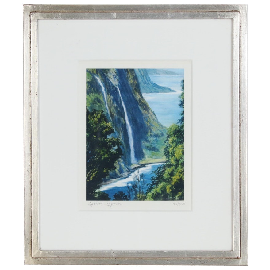 Joanne Hennes Offset Lithograph "Pali at Waipio"