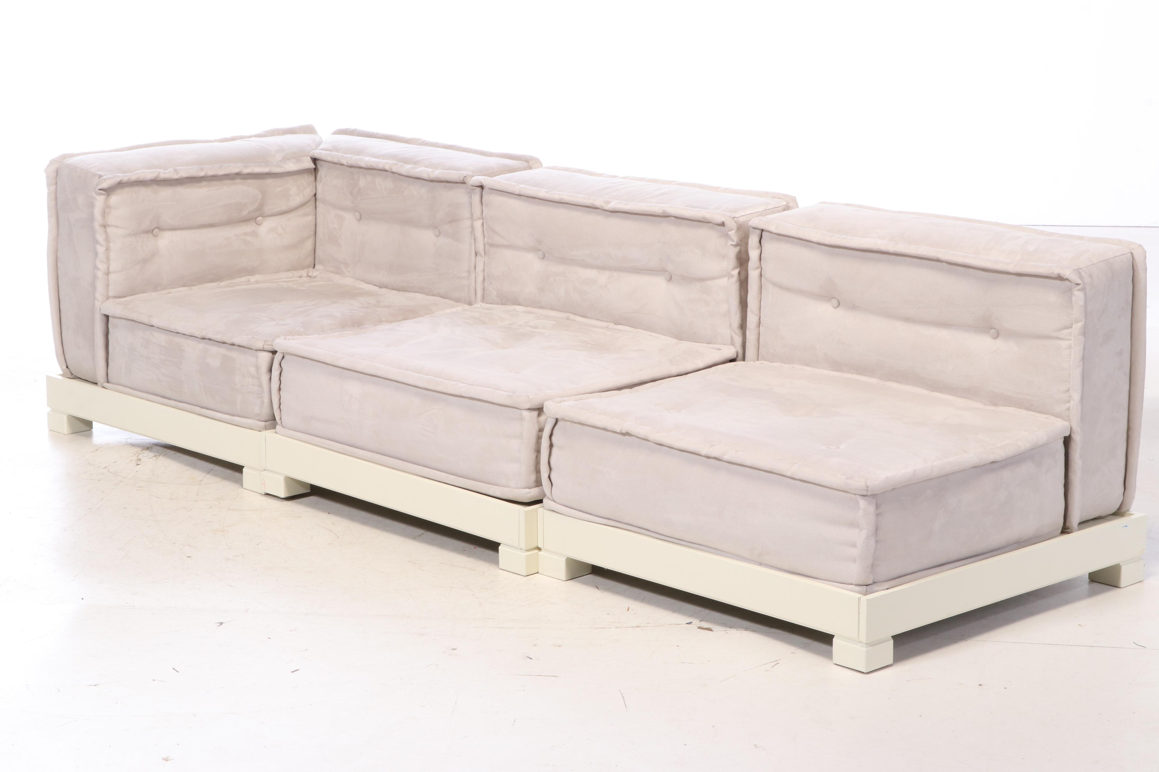 Pottery Barn Teen "Cushy Lounge" Three-Piece Upholstered Sectional Sofa