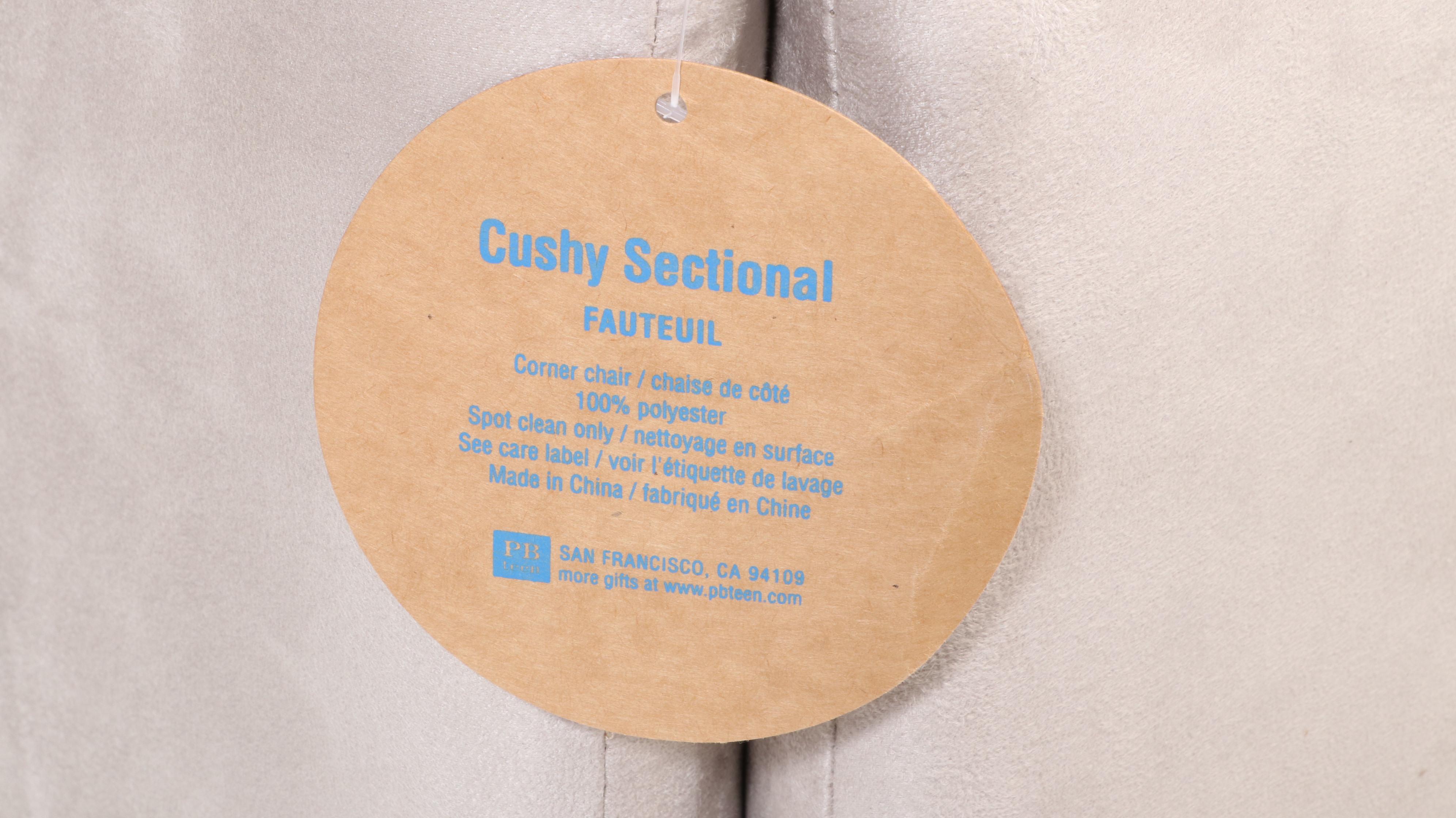 Pottery Barn Teen "Cushy Lounge" Three-Piece Upholstered Sectional Sofa