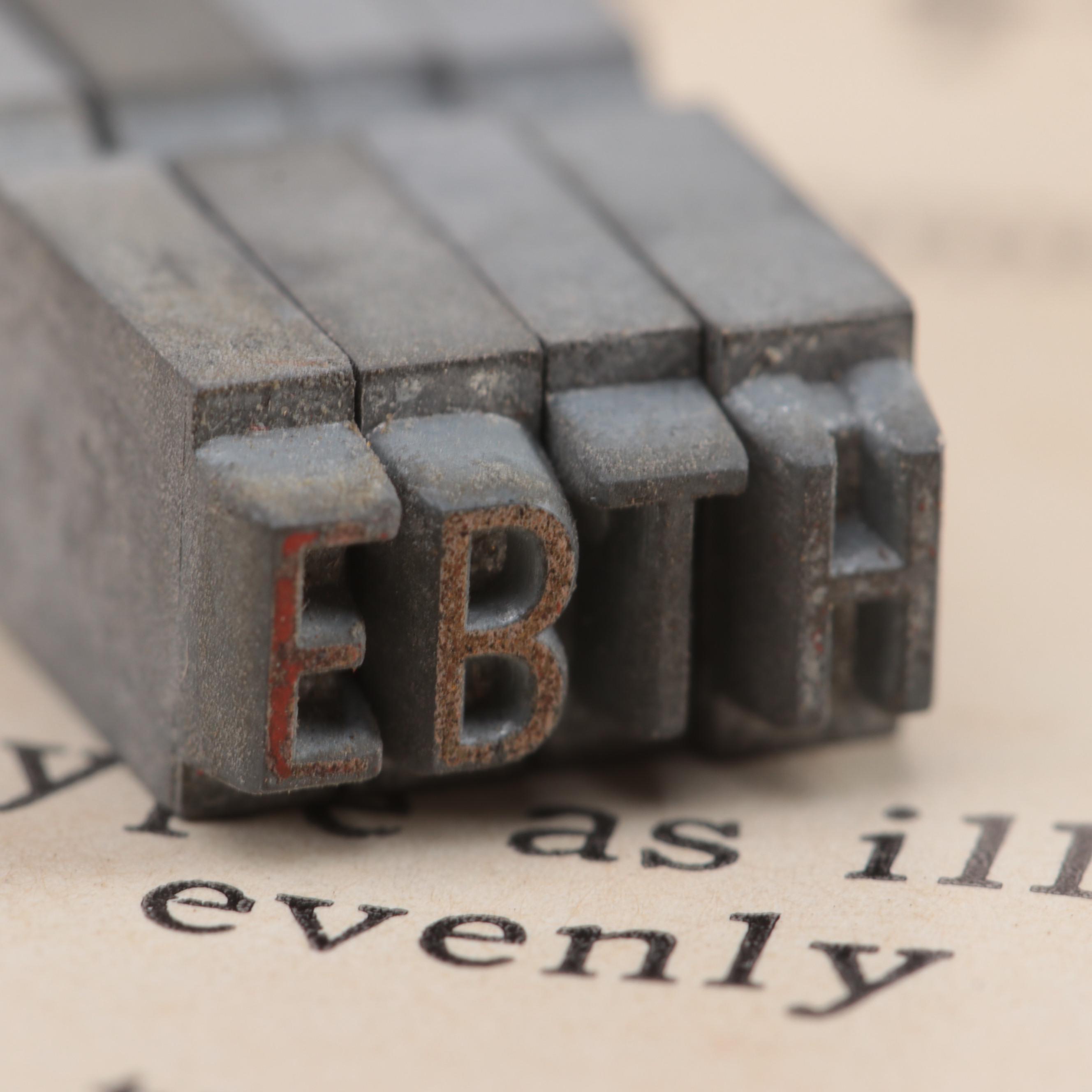 Kingsley 18pt, 14pt, and Garamond Hot Stamp Letterpress Type Collection