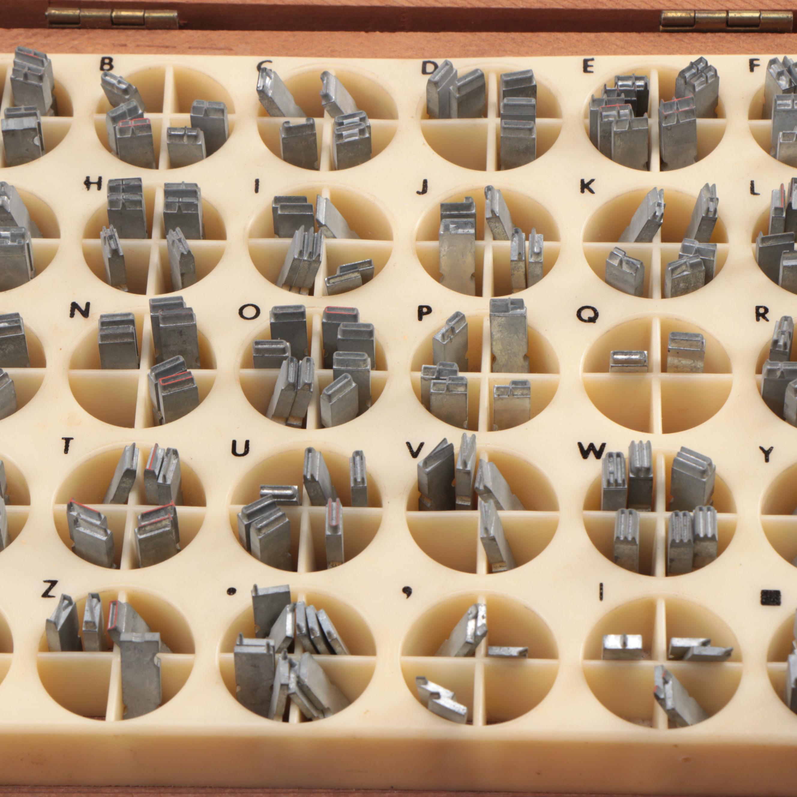 Kingsley 18pt, 14pt, and Garamond Hot Stamp Letterpress Type Collection