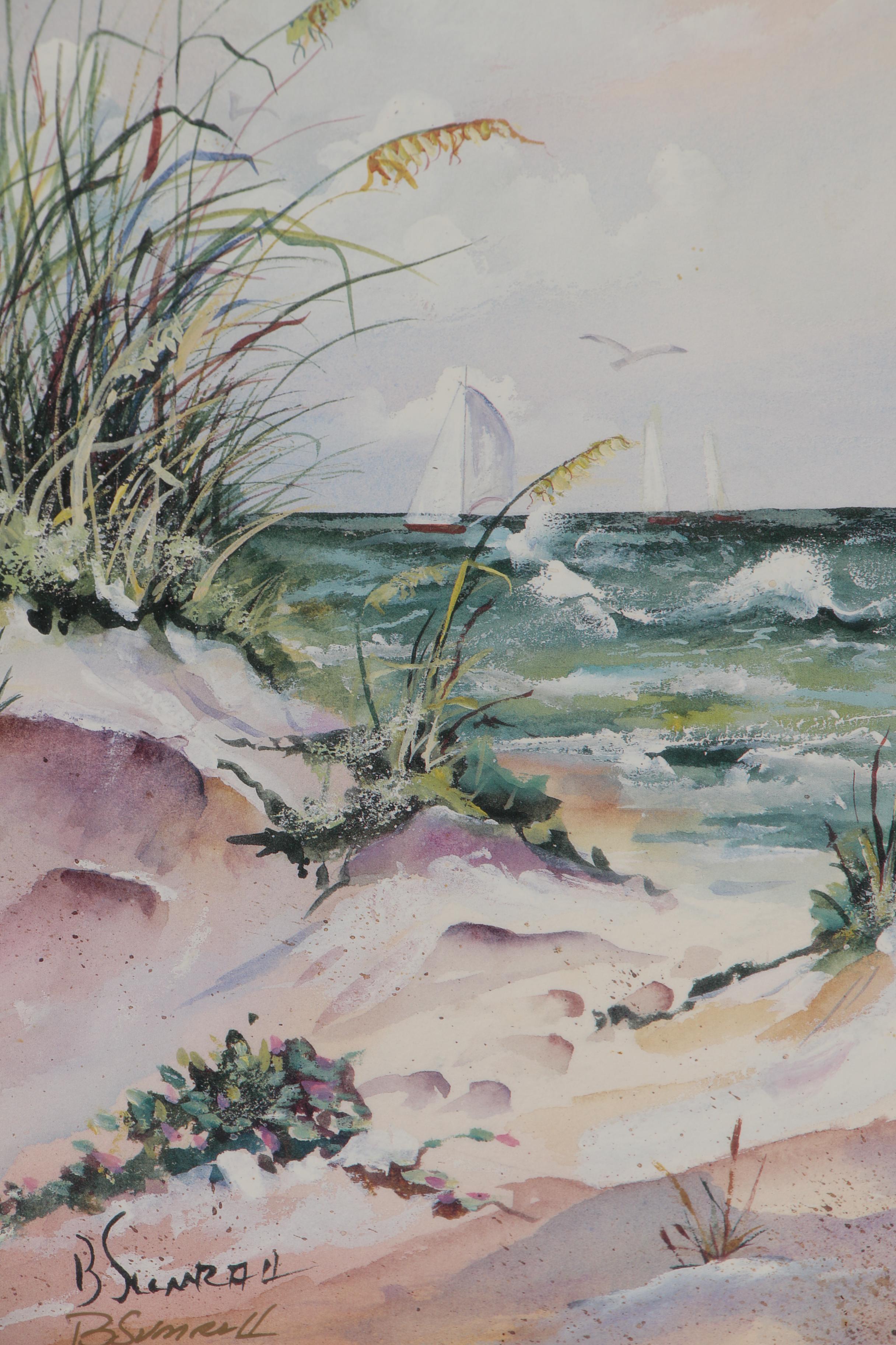 Blanche Sumrall Offset Lithograph "East Beach," circa 1970