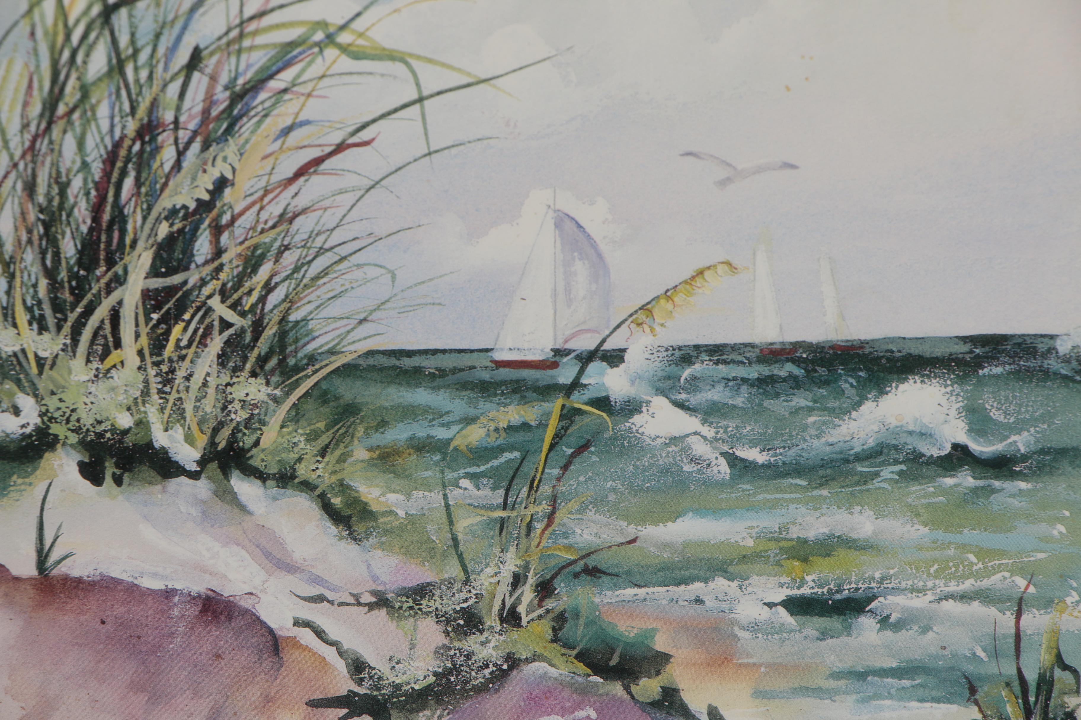 Blanche Sumrall Offset Lithograph "East Beach," circa 1970