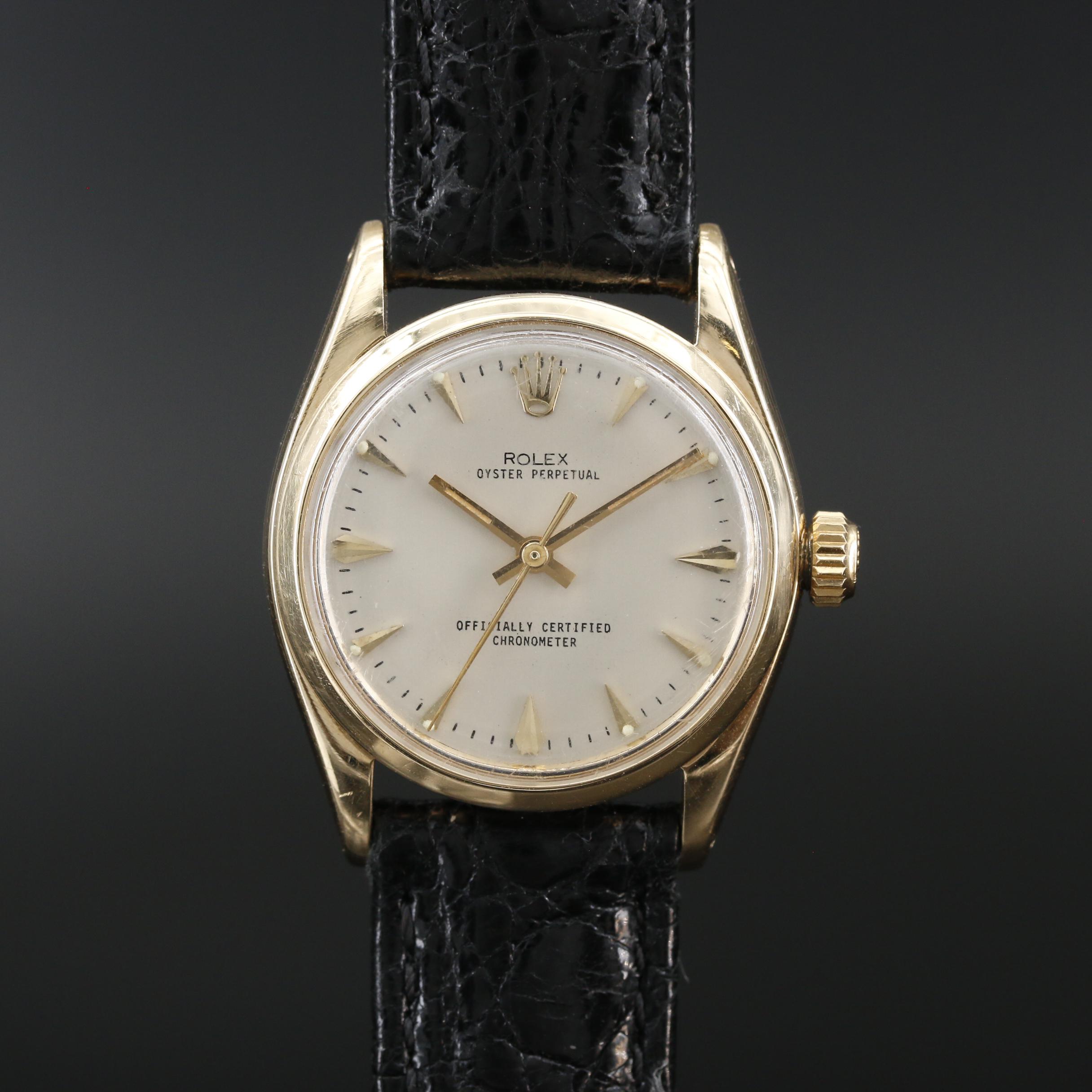 1957 Rolex Oyster Perpetual 14K Gold Automatic Watch