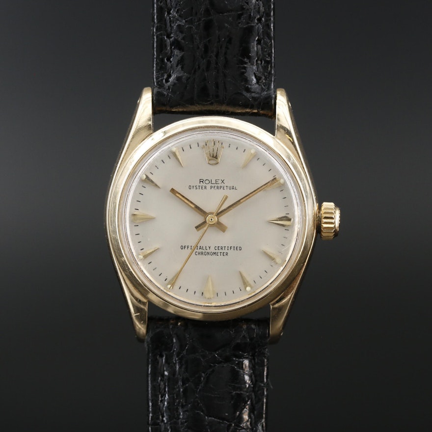 1957 Rolex Oyster Perpetual 14K Gold Automatic Wristwatch