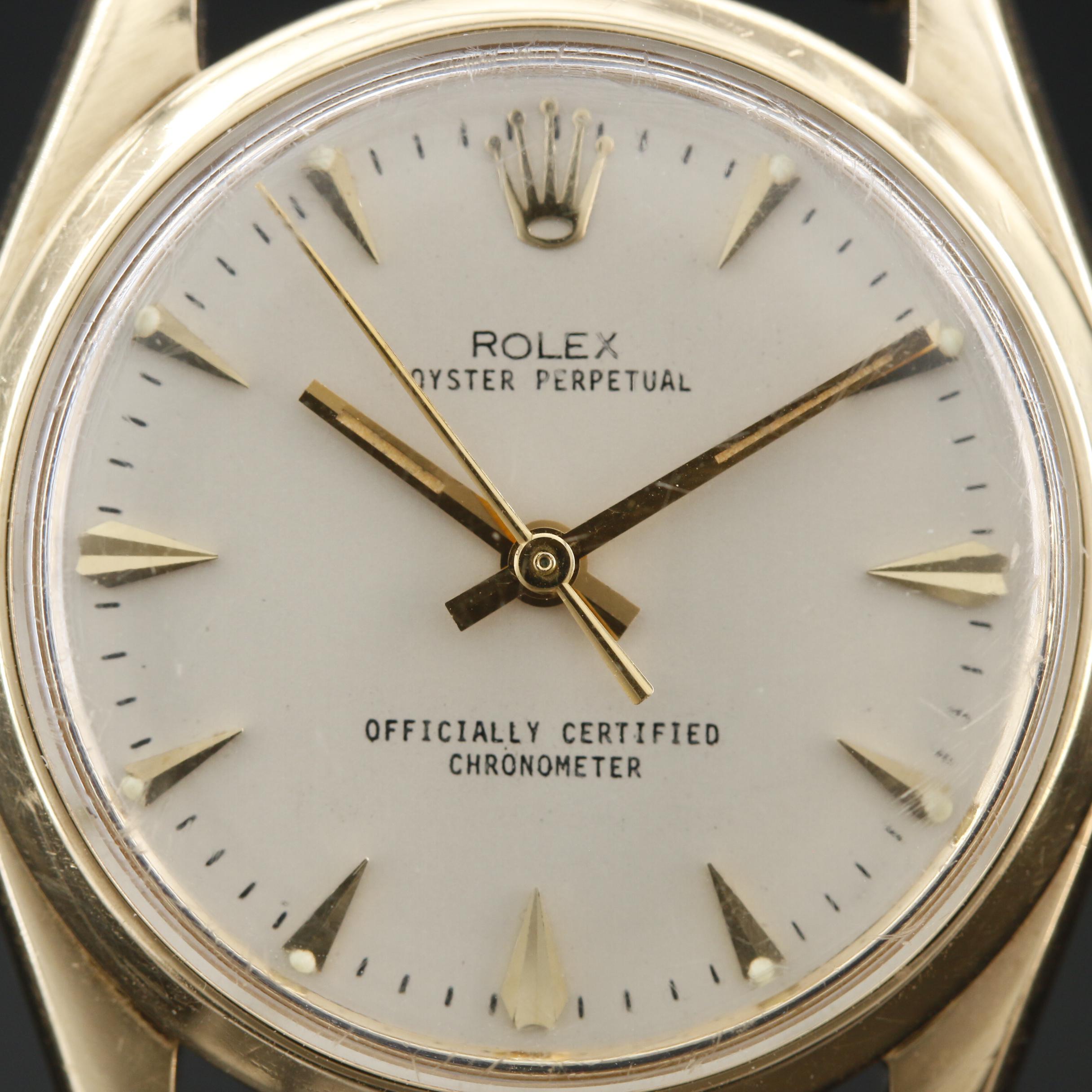1957 Rolex Oyster Perpetual 14K Gold Automatic Watch