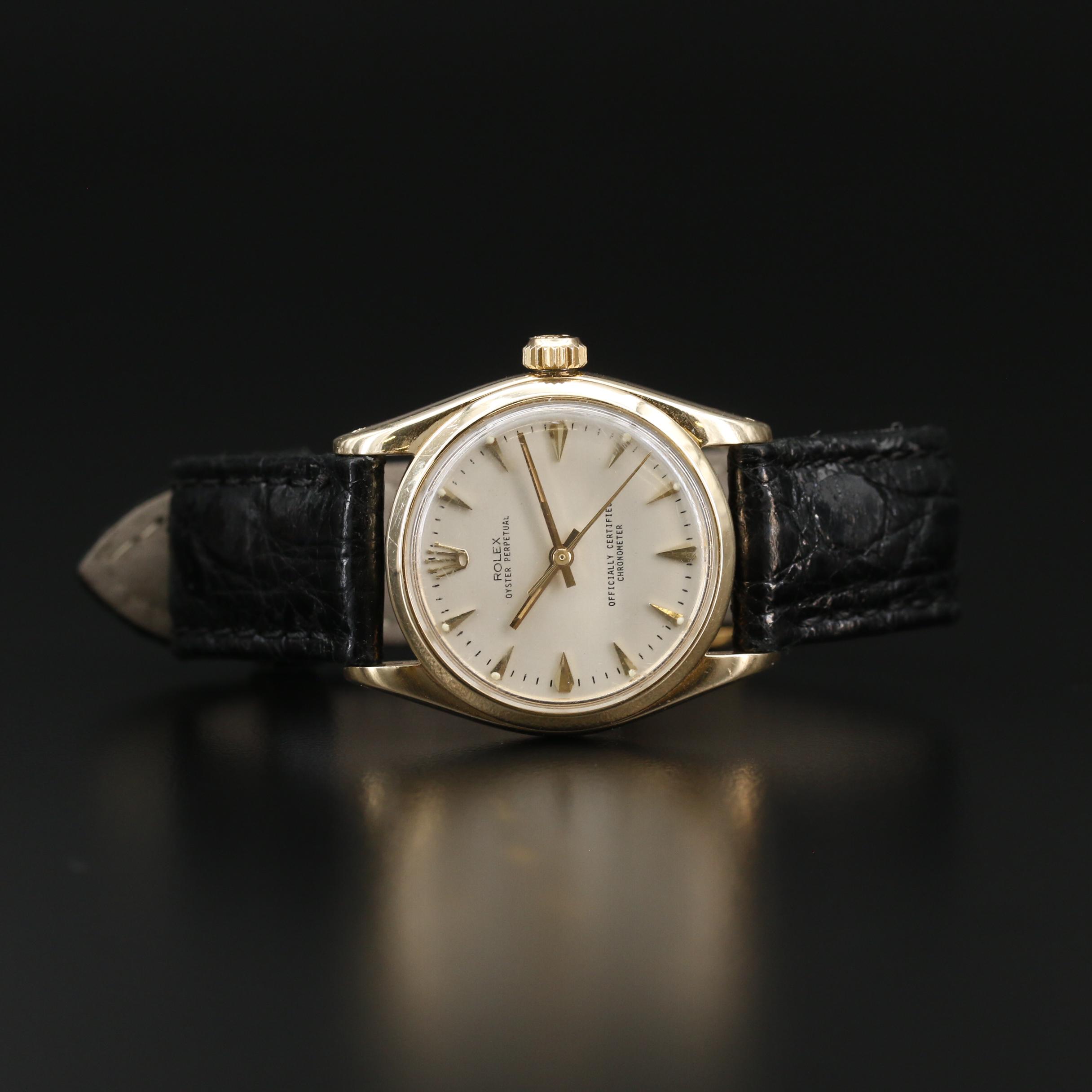 1957 Rolex Oyster Perpetual 14K Gold Automatic Watch