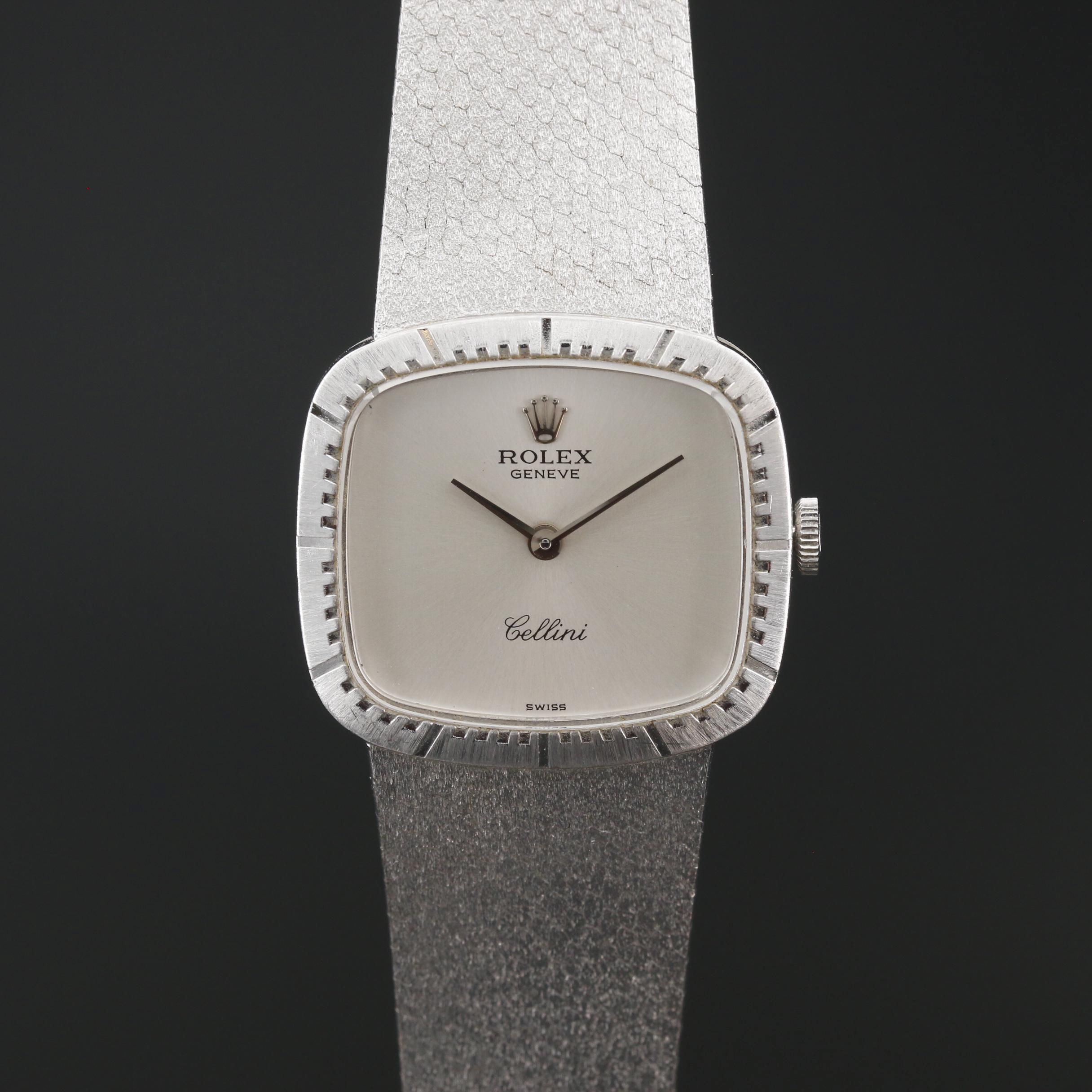 Rolex Cellini 18K White Gold Stem Wind Watch, Circa 1975