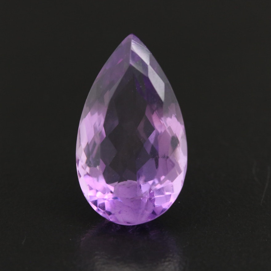 Loose 16.75 CT Pear Faceted Amethyst