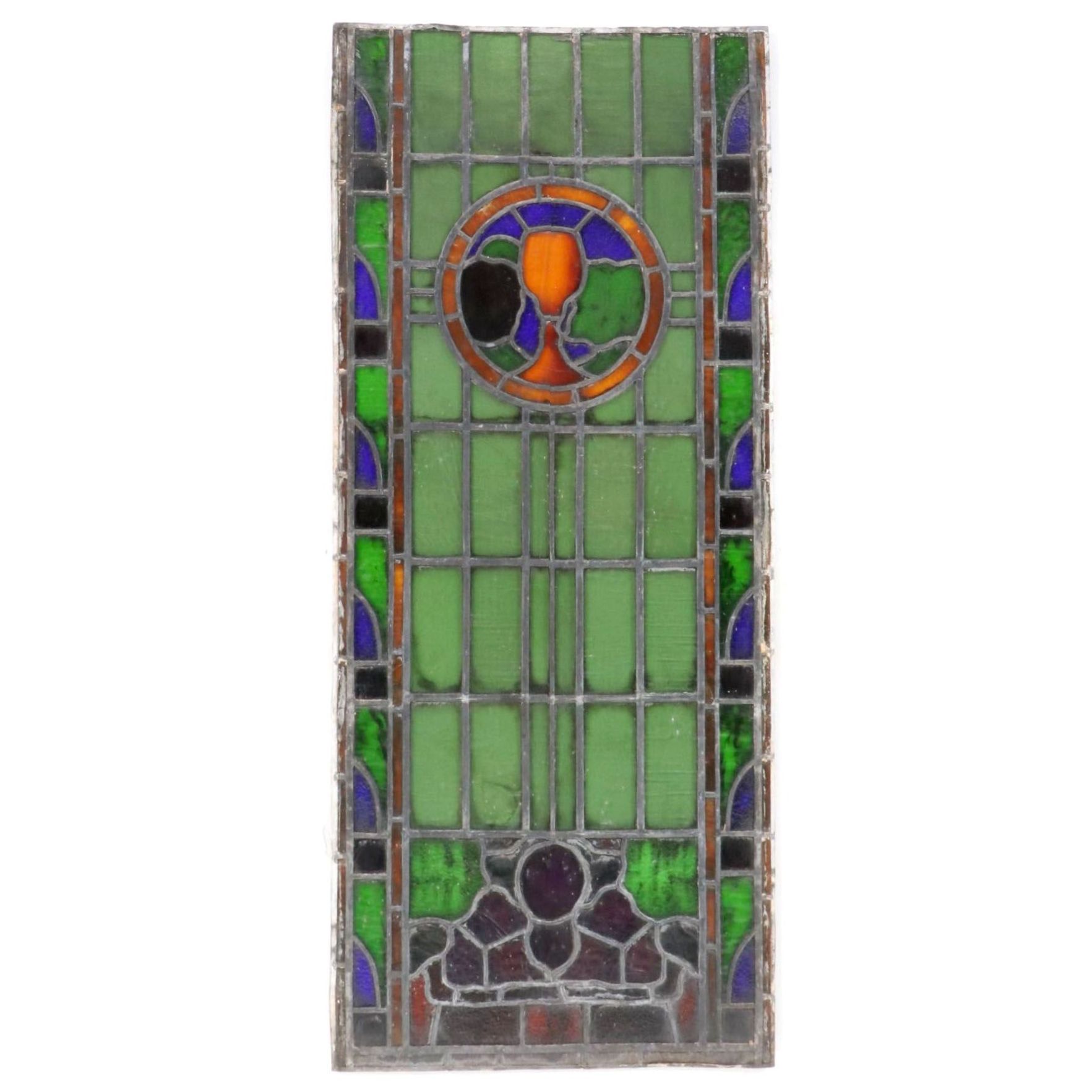 Art Nouveau Stained Glass Panel, Late 19th/ Early 20th Century