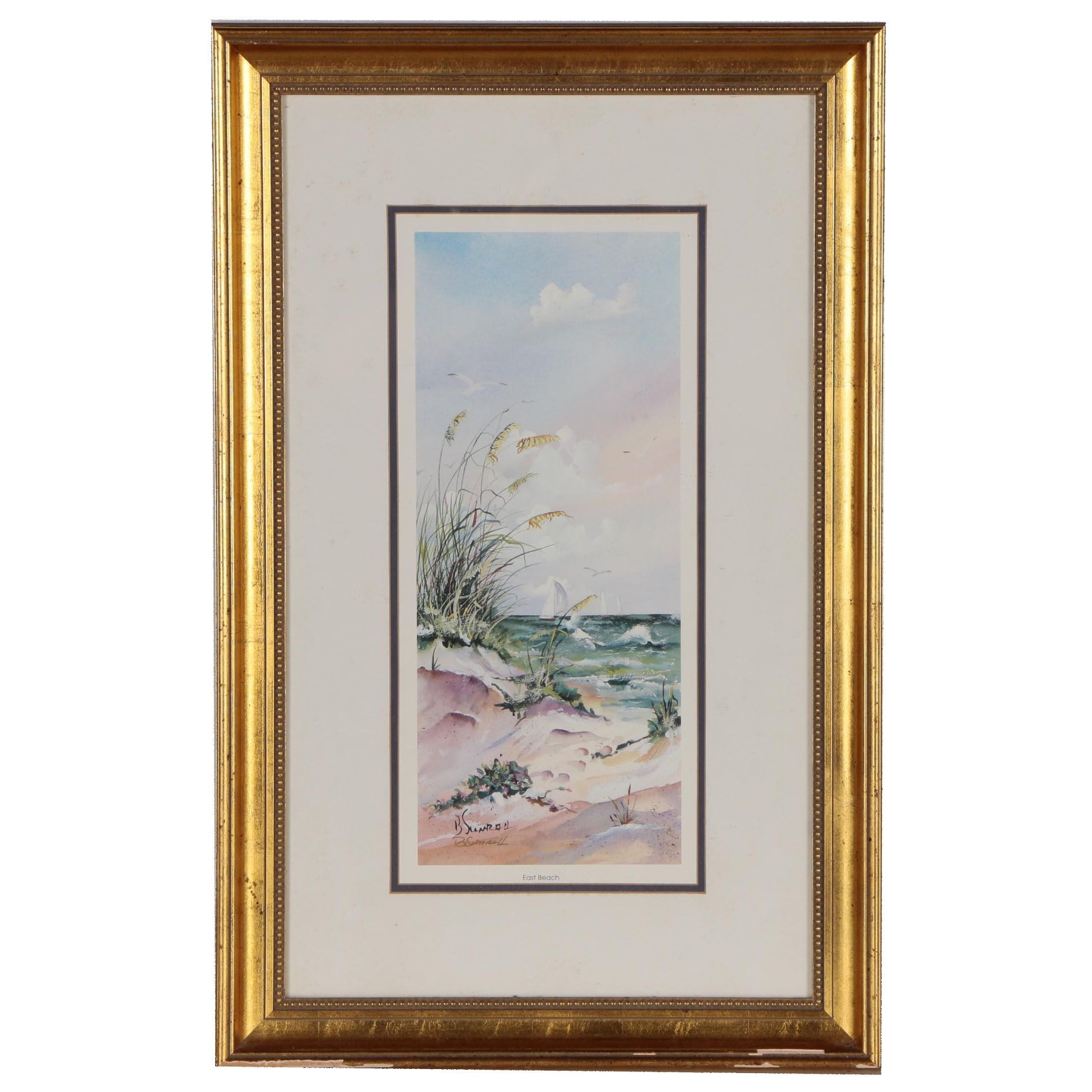 Blanche Sumrall Offset Lithograph "East Beach," circa 1970