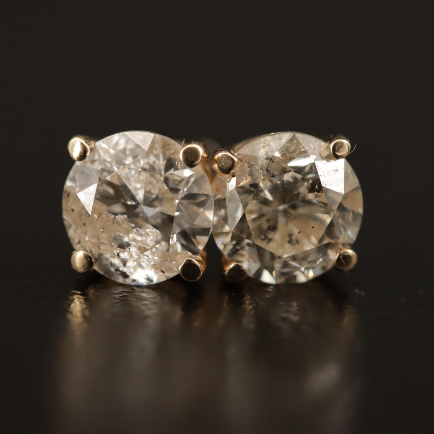 14K 1.34 CTW Diamond Stud Earrings