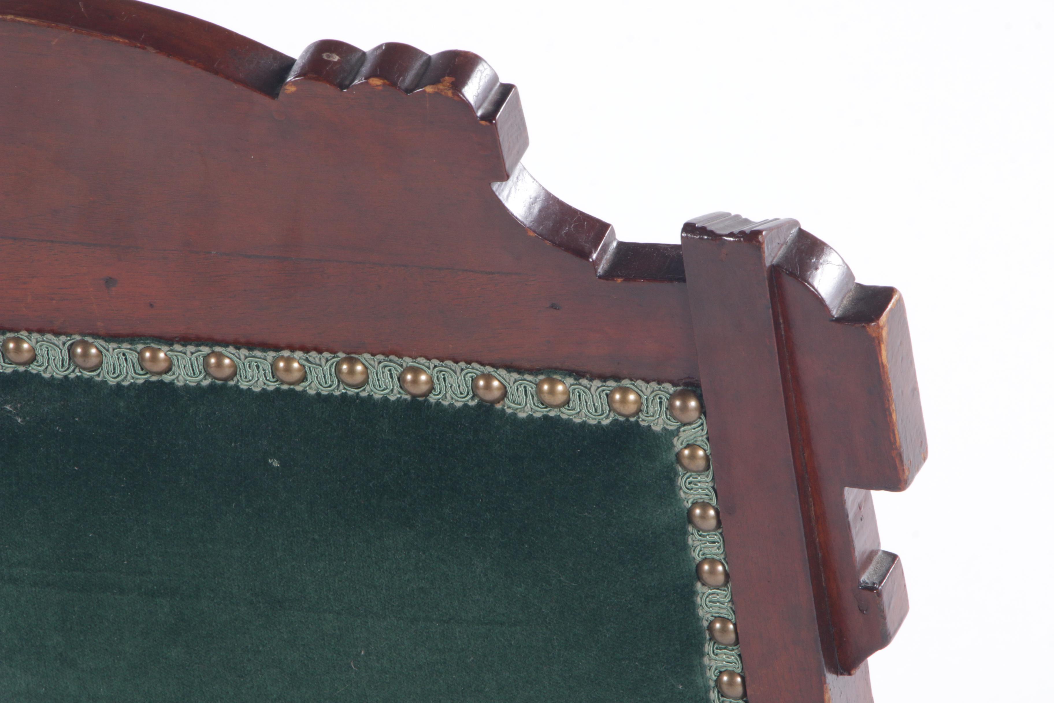 Victorian, Eastlake Style Velvet-Upholstered Walnut Platform Rocking Chair