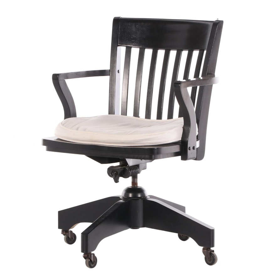 Williams-Sonoma Ebonized Slat Back "Americana" Desk Armchair