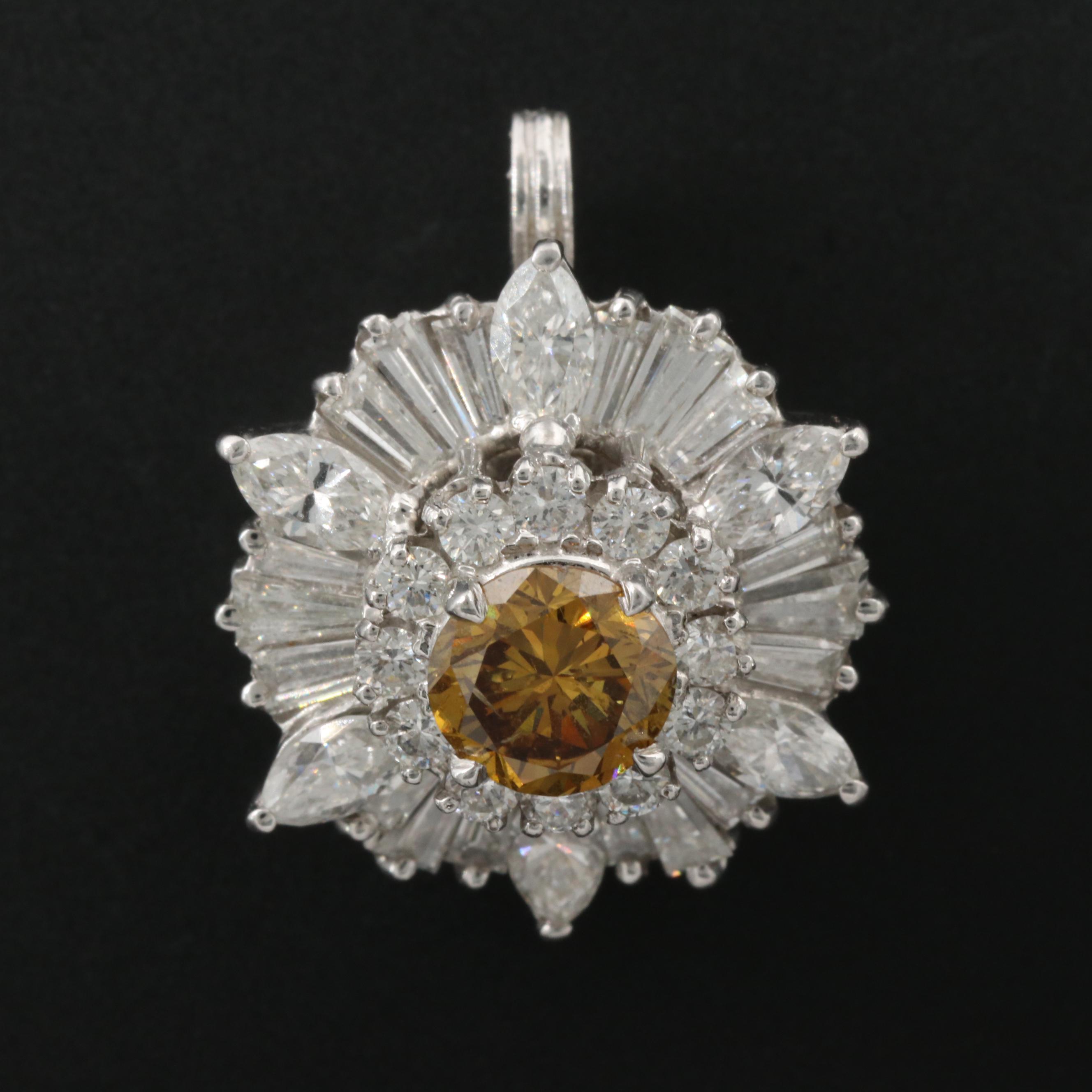 1970s Ring-Dant Platinum and 14K 3.08 CTW Diamond Convertible Ring