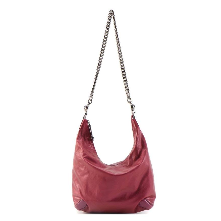 Gucci Galaxy Chain Hobo Bag in Metallic Magenta/Fuchsia Leather