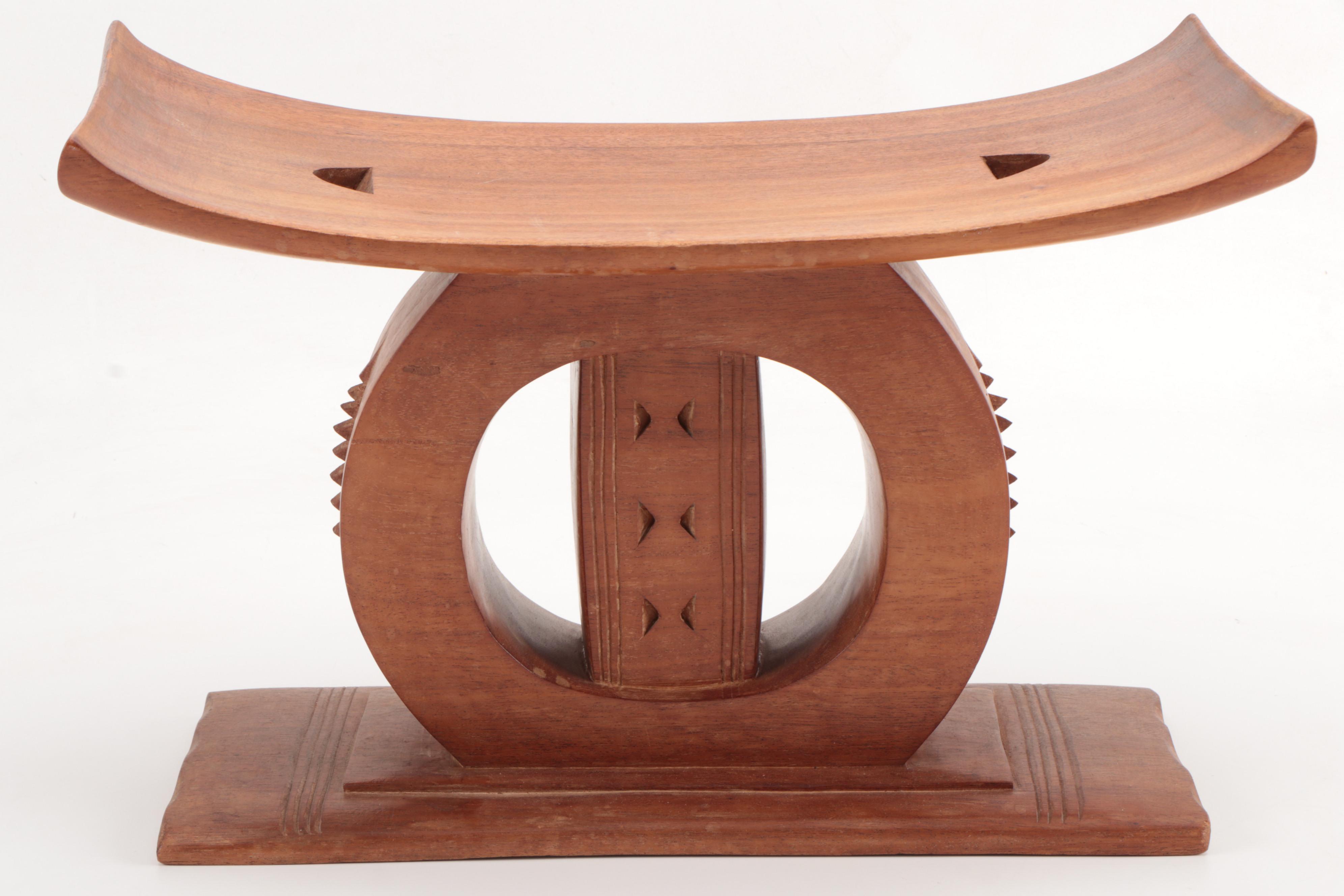 Ashanti Hand Carved Wood Tribal Stool
