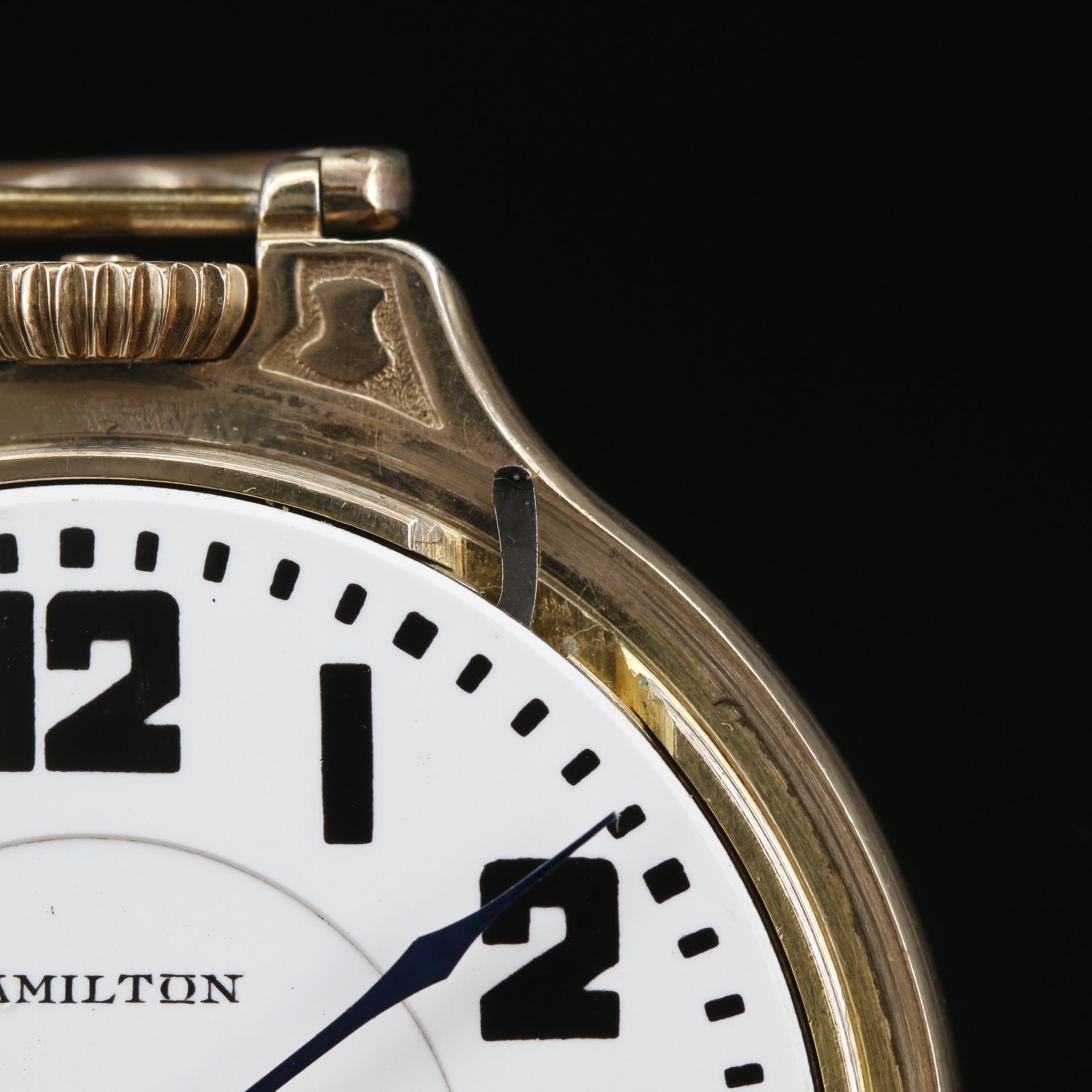 1931 Hamilton "Railroad Grade" Pocket Watch With Chain Fob