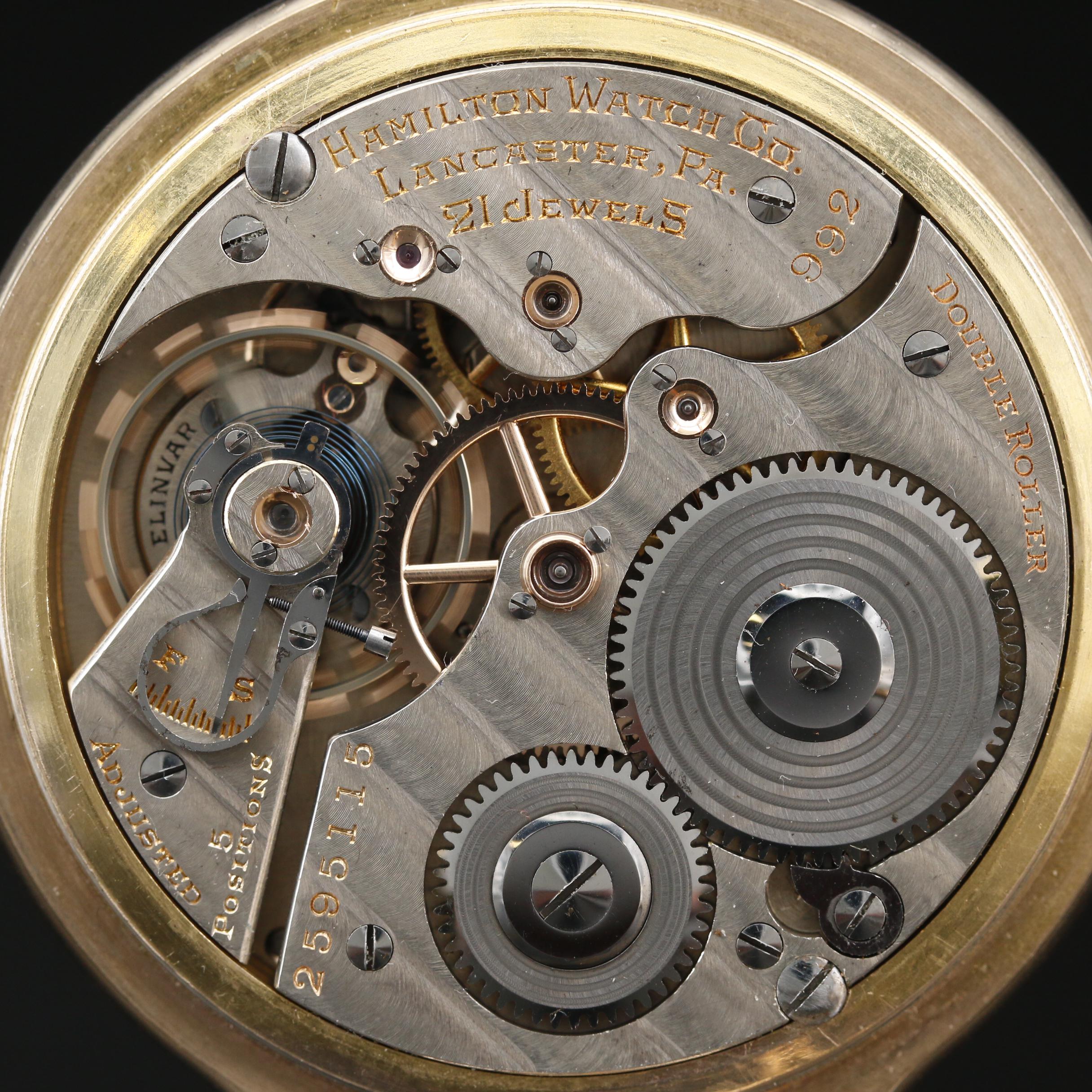 1931 Hamilton "Railroad Grade" Pocket Watch With Chain Fob