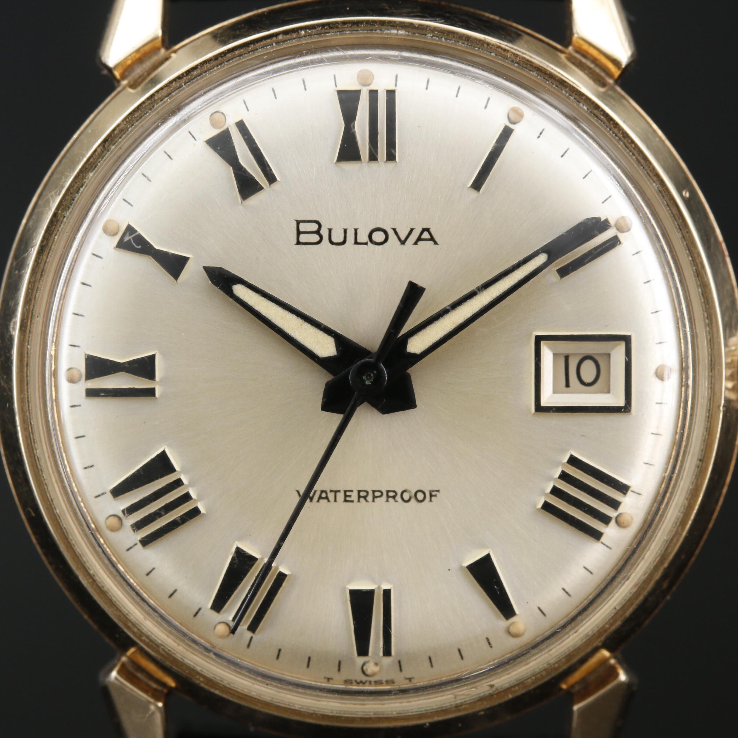 1967 Bulova Date King 10K Rolled Gold Plate Stem Wind Watch