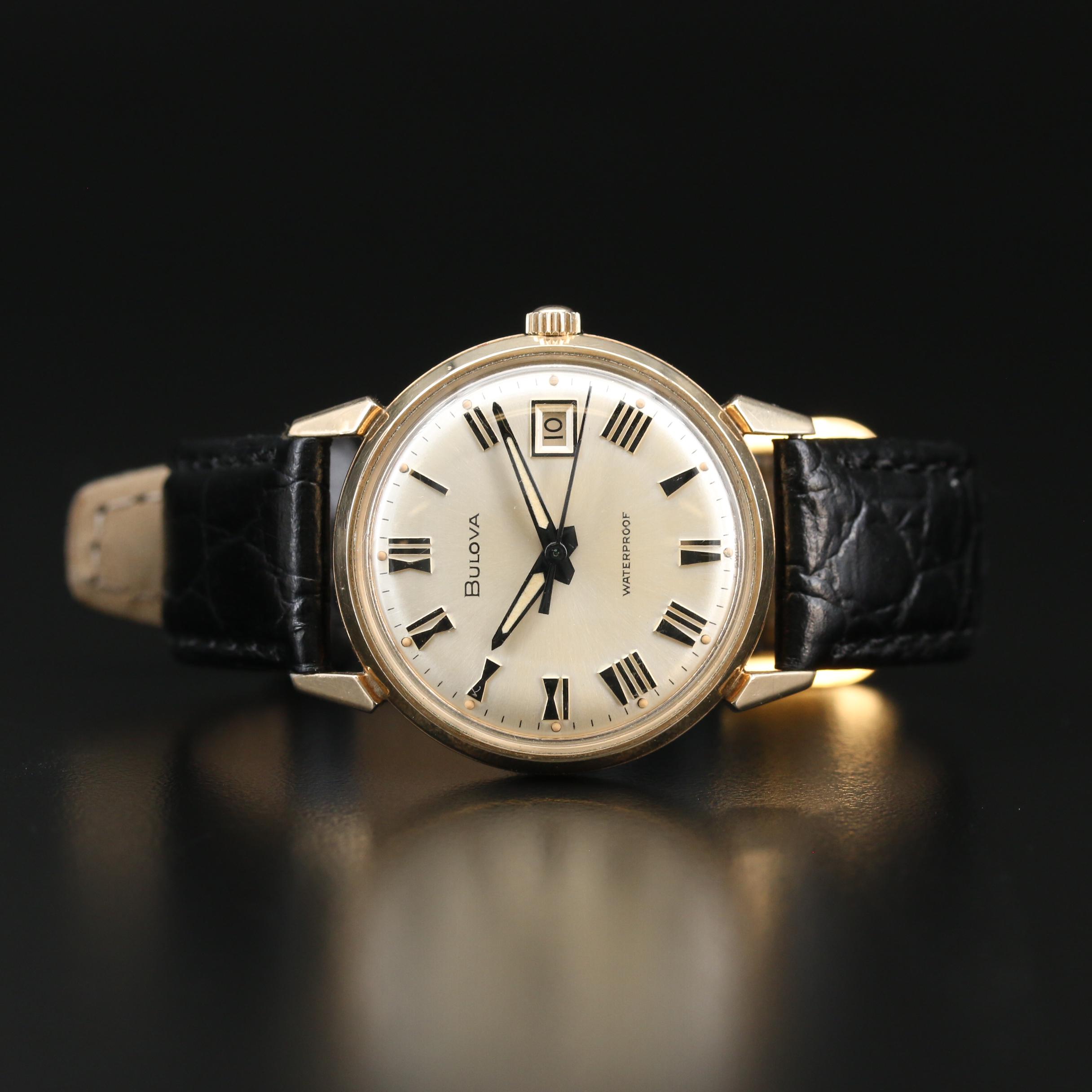 1967 Bulova Date King 10K Rolled Gold Plate Stem Wind Watch