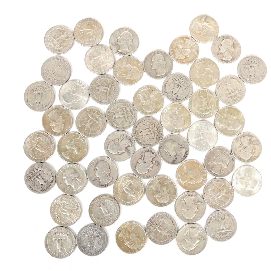 United States Silver Washington Quarters, Set of Fifty