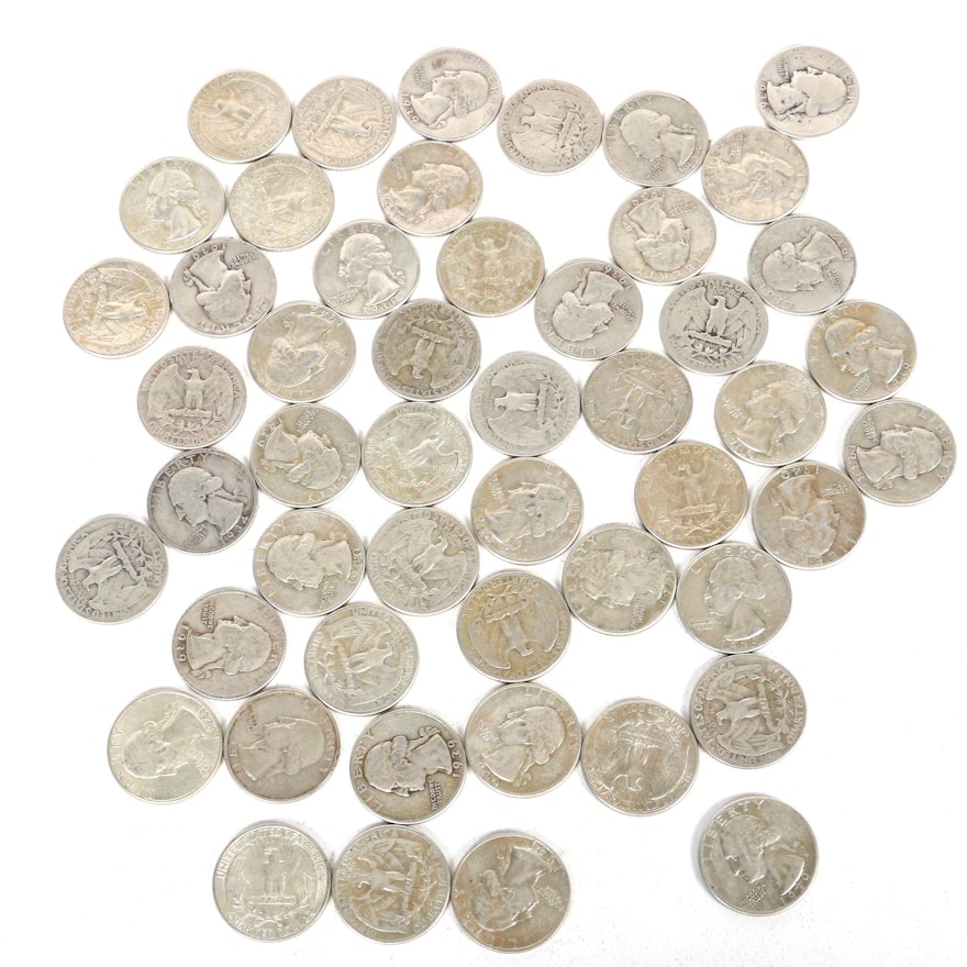 United States Silver Washington Quarters, Set of Fifty