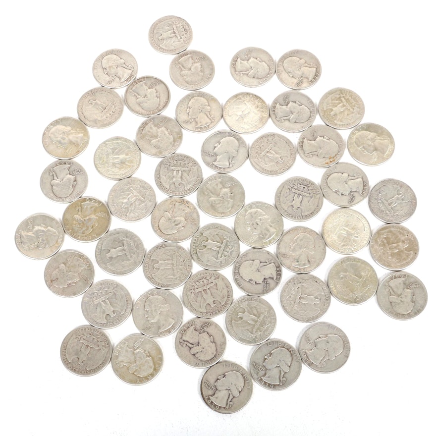 United States Silver Washington Quarters, Set of Fifty